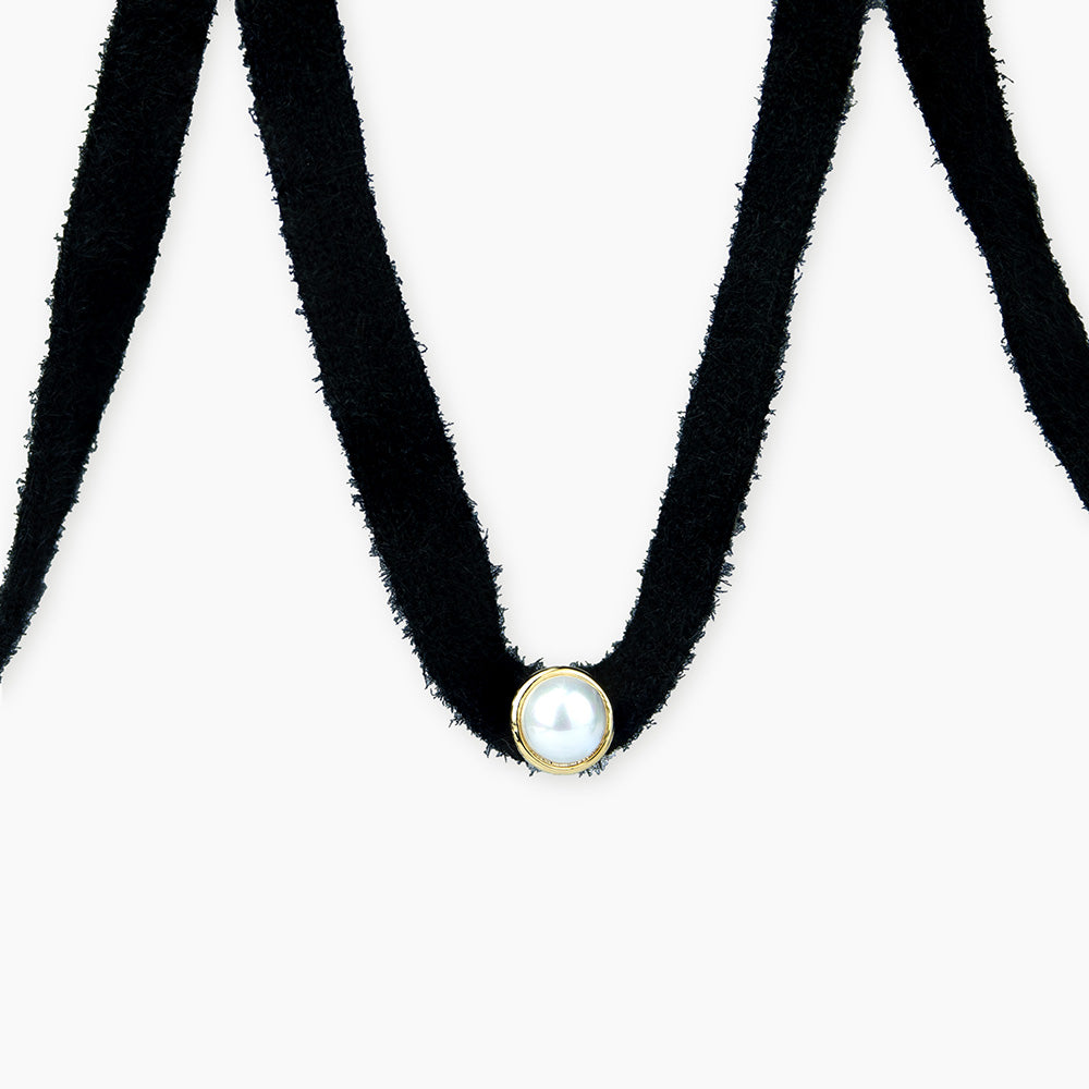 pearl pendant angora necklace