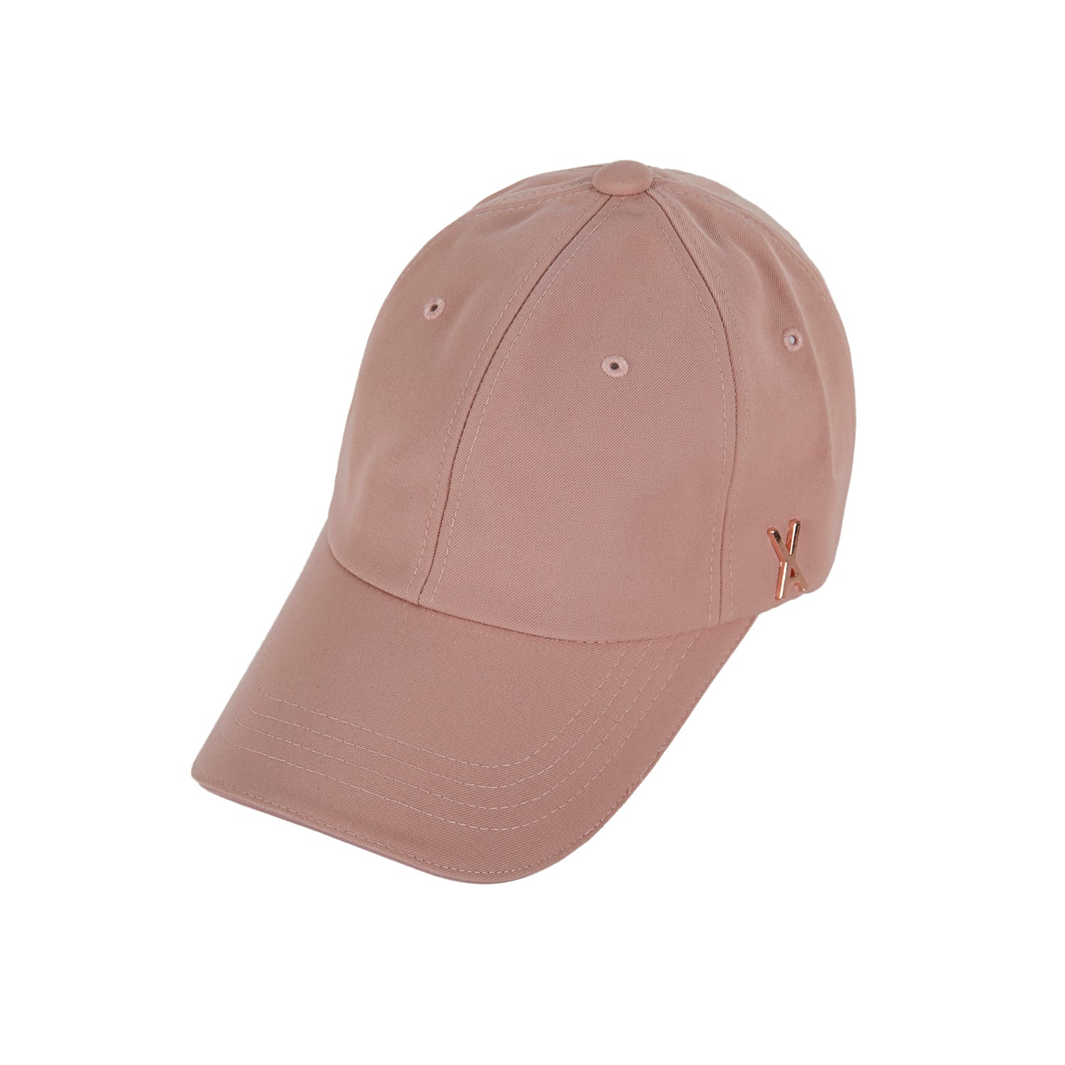 Rose gold stud over fit ball cap