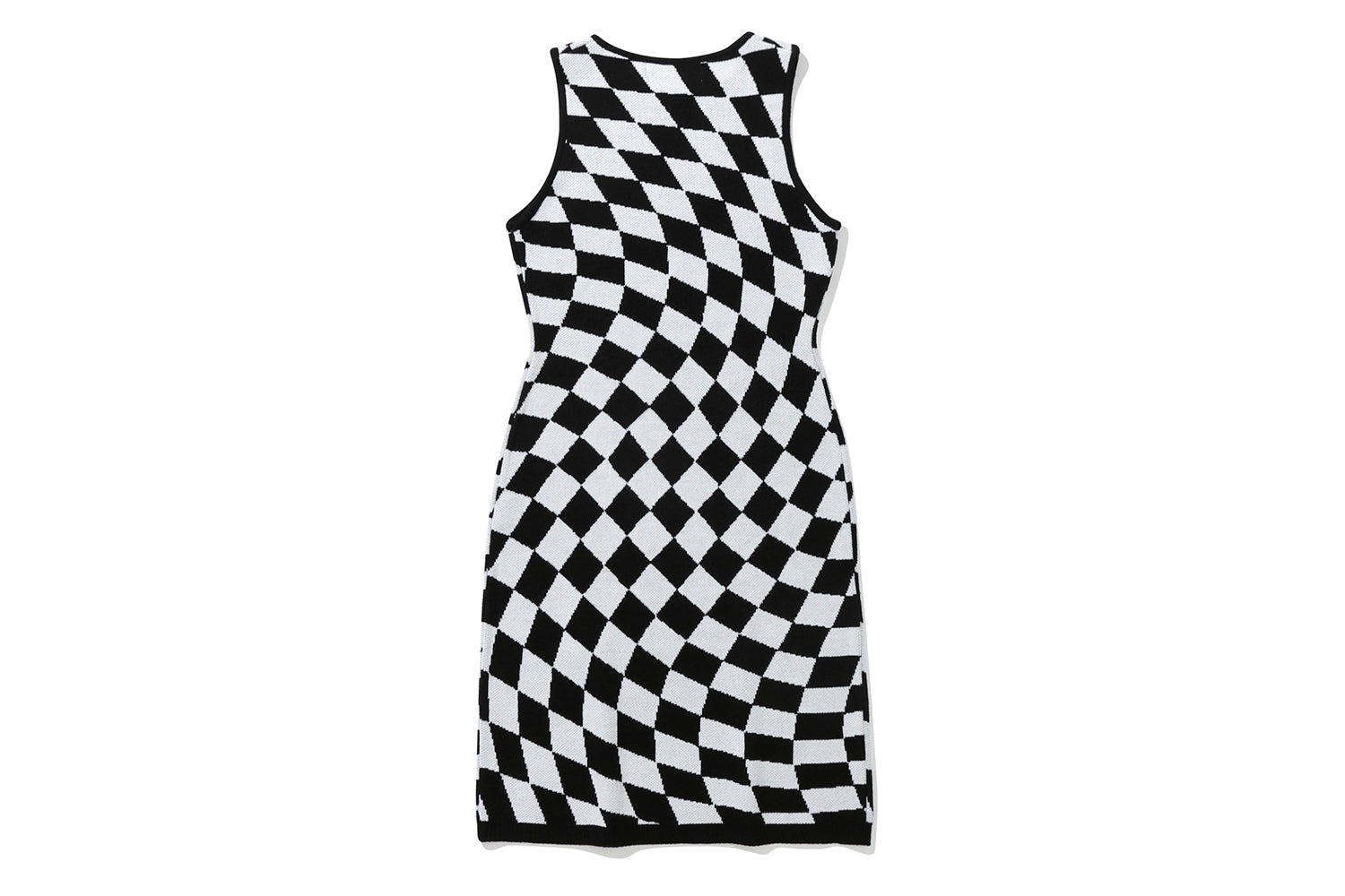 CHECKERBOARD KNIT ONEPIECE(BLACK)