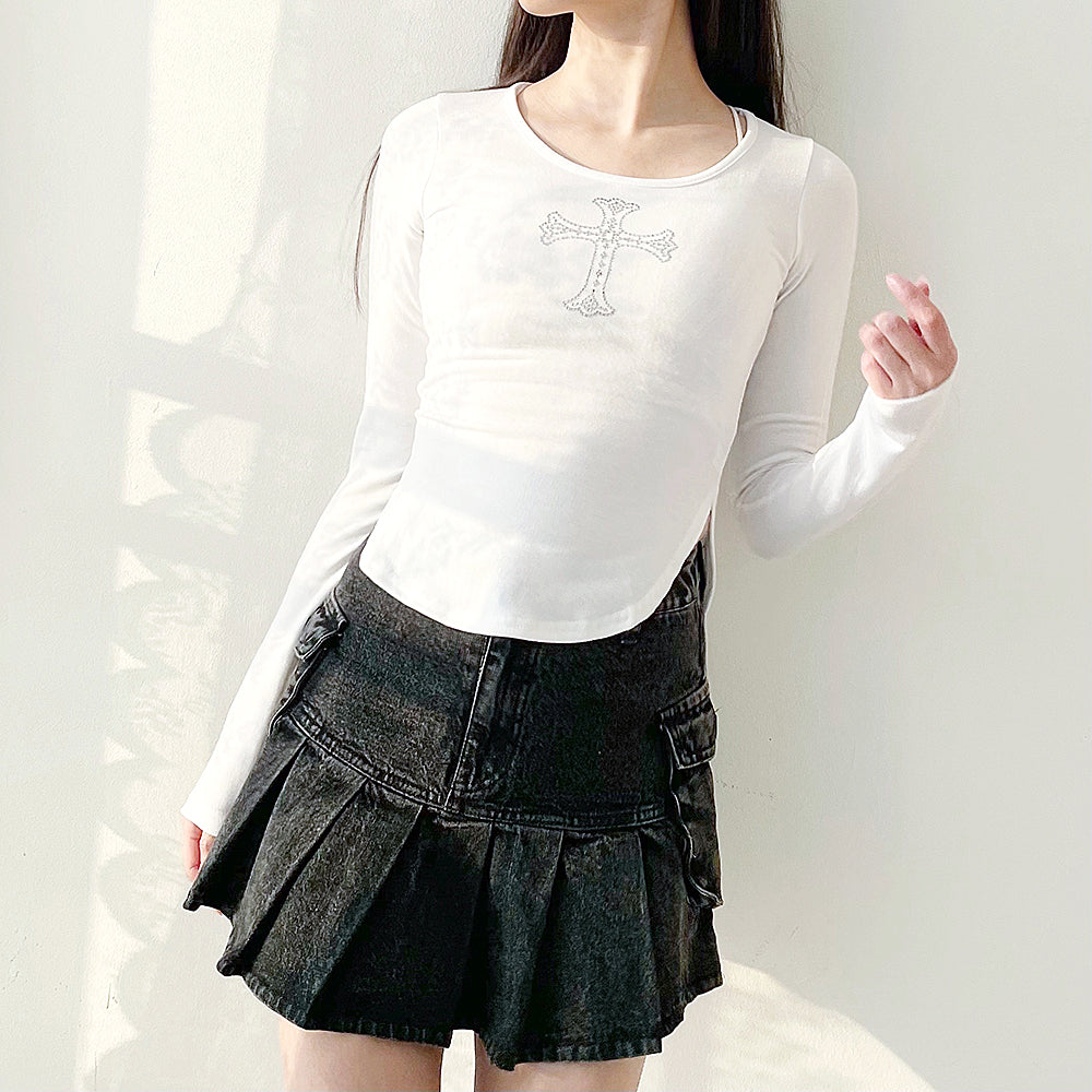 [起毛!] スパークリングキュービックTシャツ (White) / [Fleece!] Sparkling Cubic T-Shirts (White)