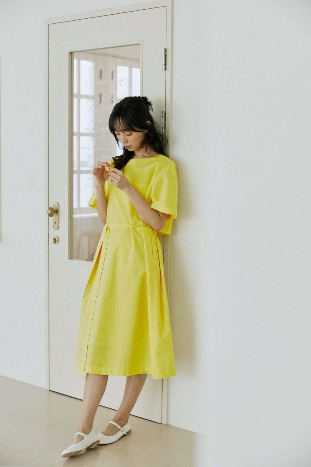 layered ribbon onepiece yellow