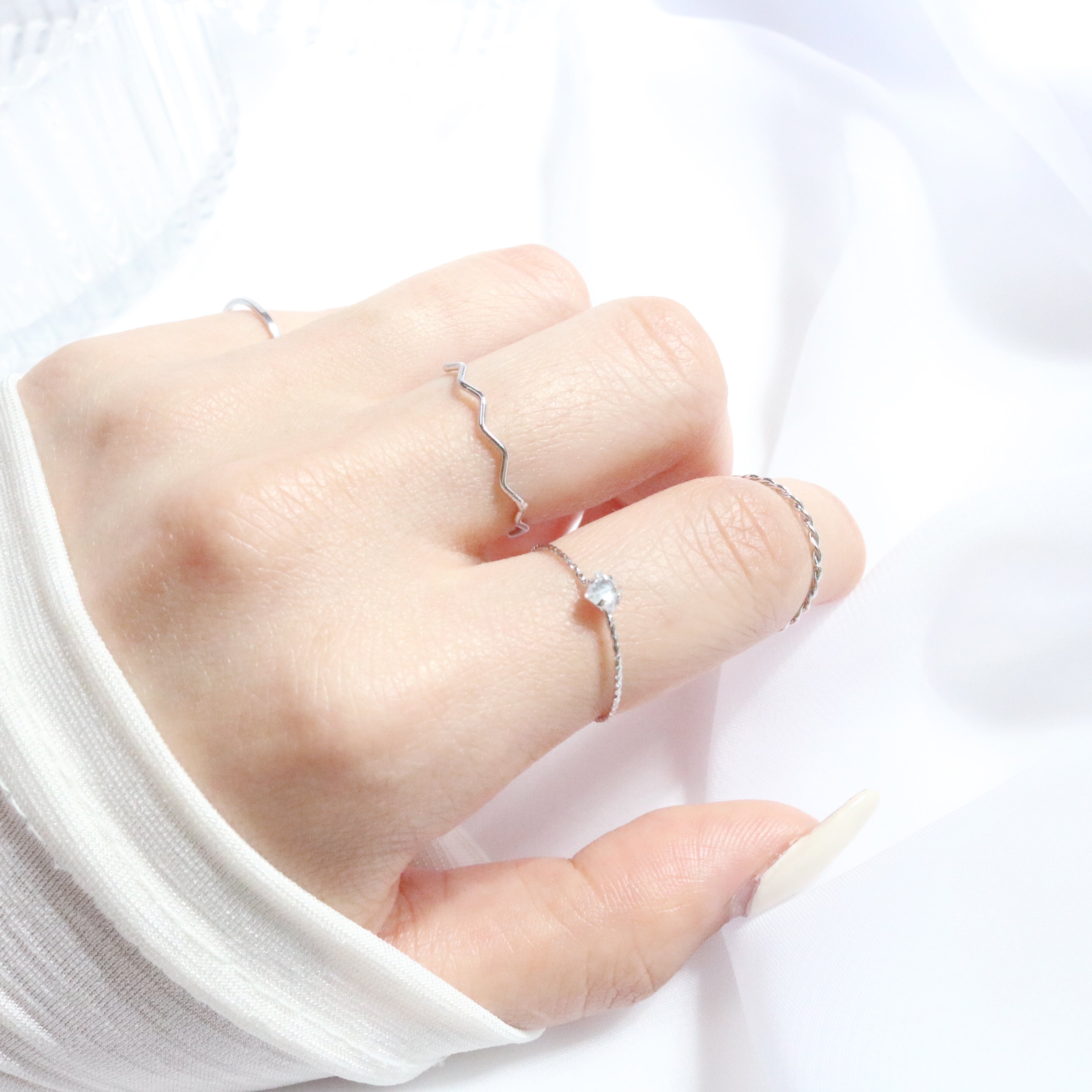 Daily layered ring 6 set (2 color)