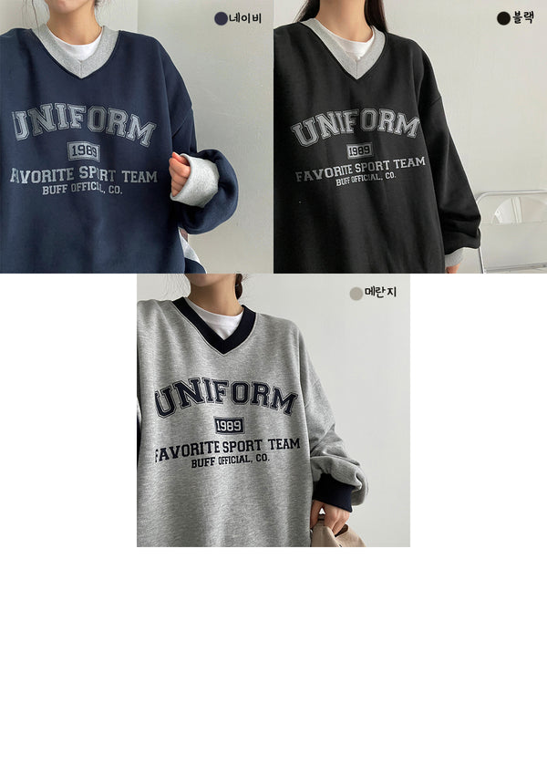 Deweit Slit Coloring Uniform Sweatshirt