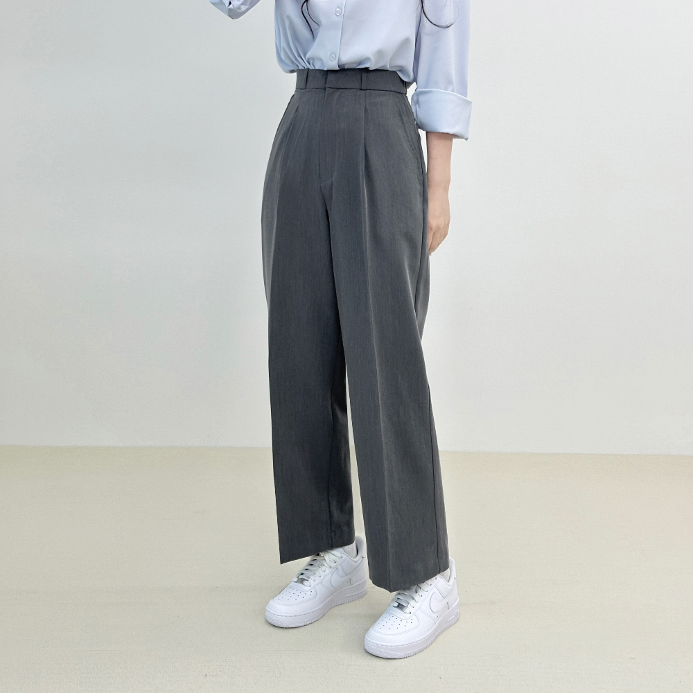 High waist tuck wide slacks