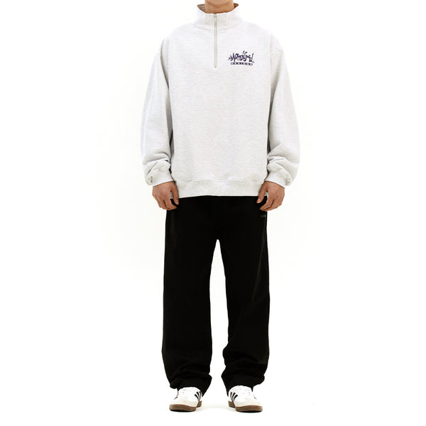 ラベルロゴハーフジップスウェットシャツ / LABEL LOGO HALF ZIP SWEATSHIRT