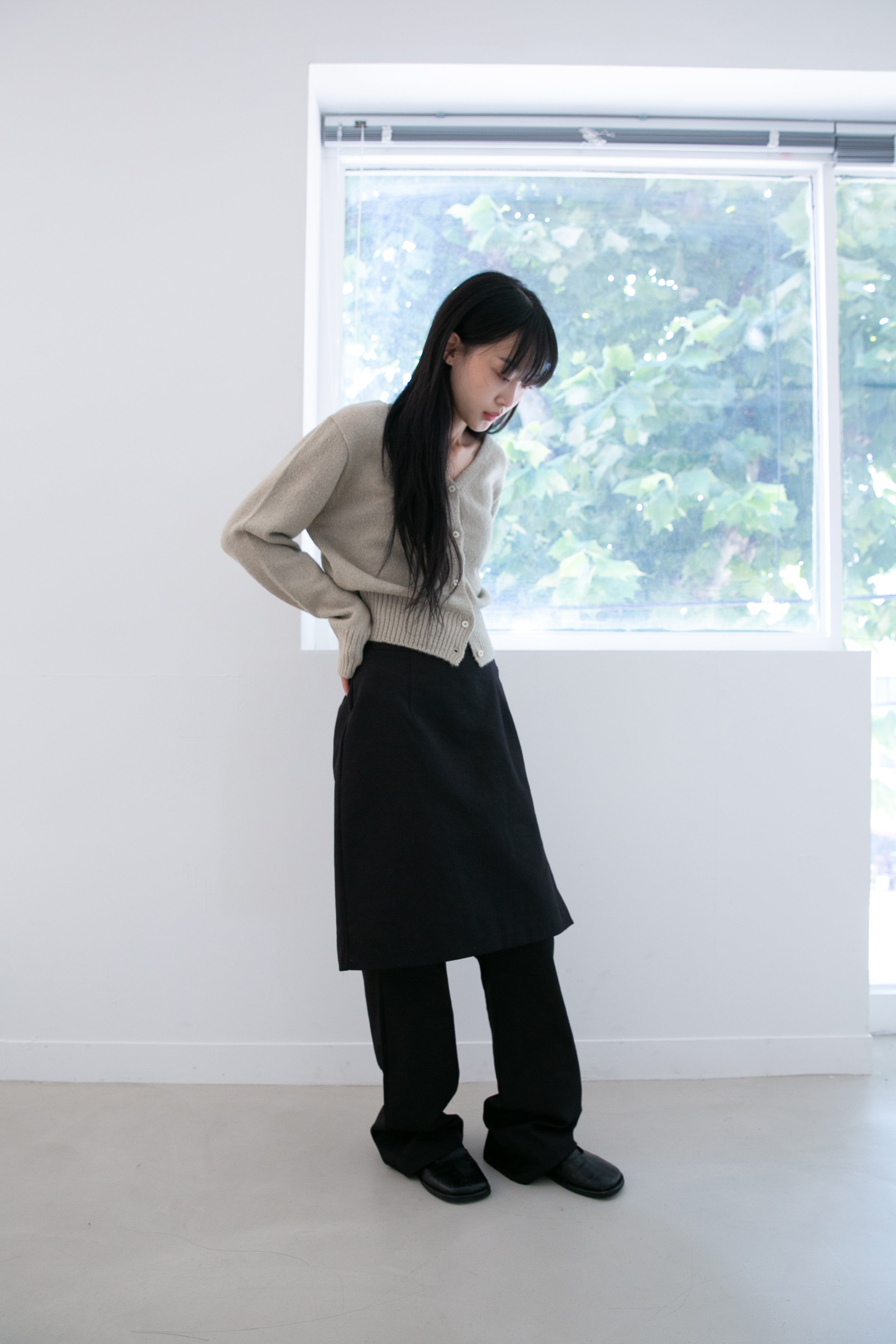 button wrap skirt pants(3colors)