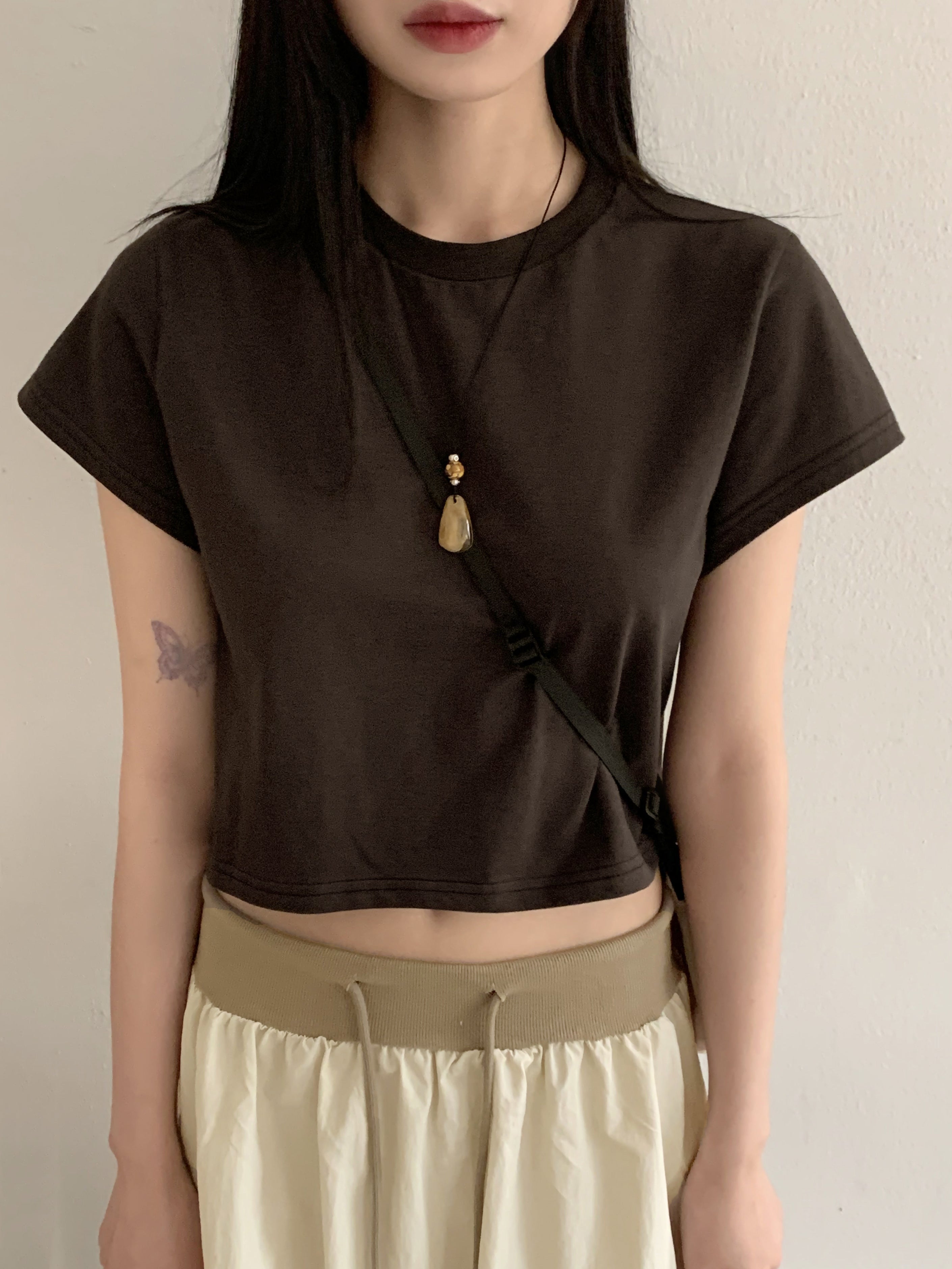 [MADE] Coollin Crop Basic Short Sleeve T-shirt