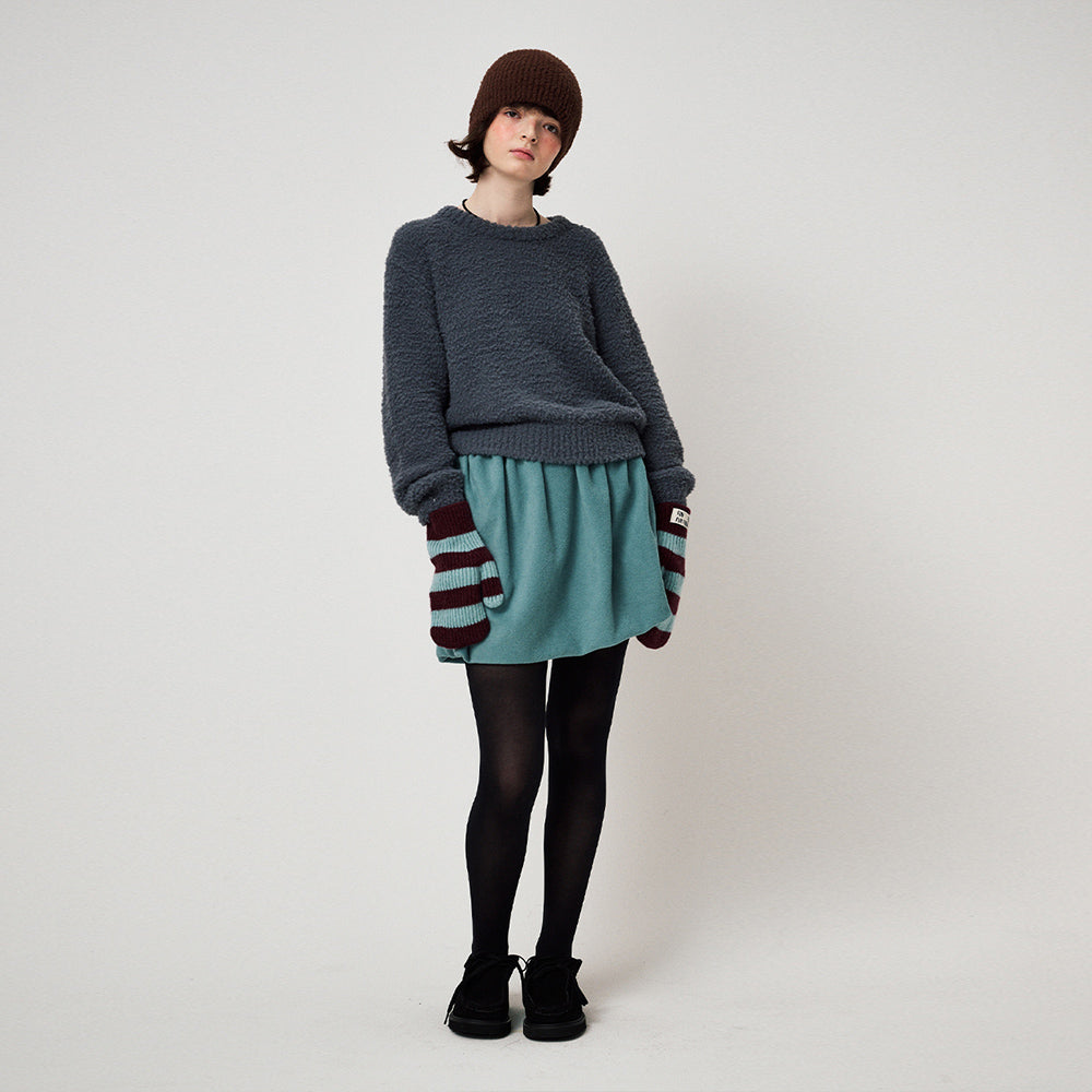 FLEECE VOLUME SKIRT, BLUE