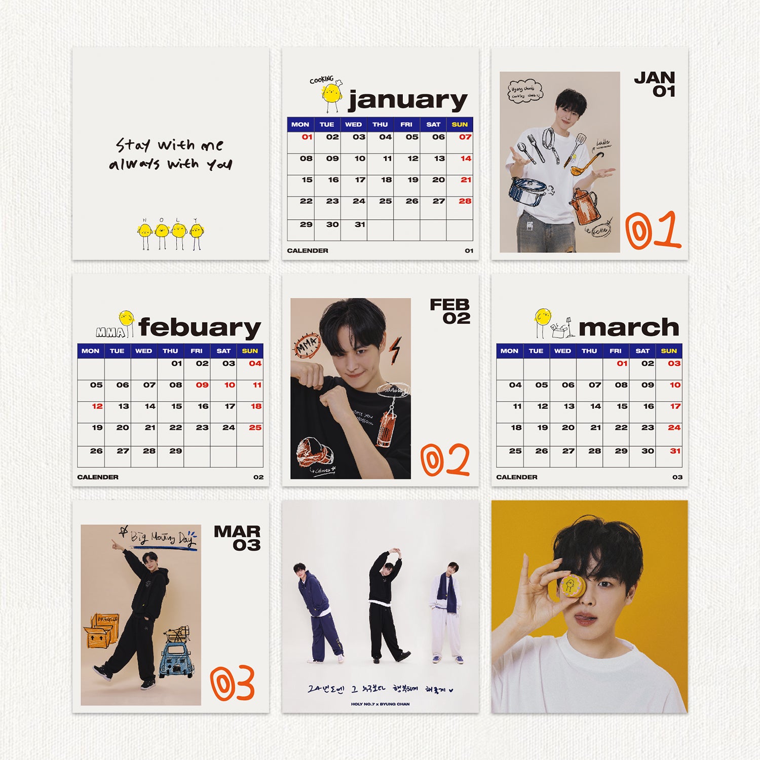 HOLYNUMBER7 X CHOI BYUNGCHAN 2024 CALENDAR