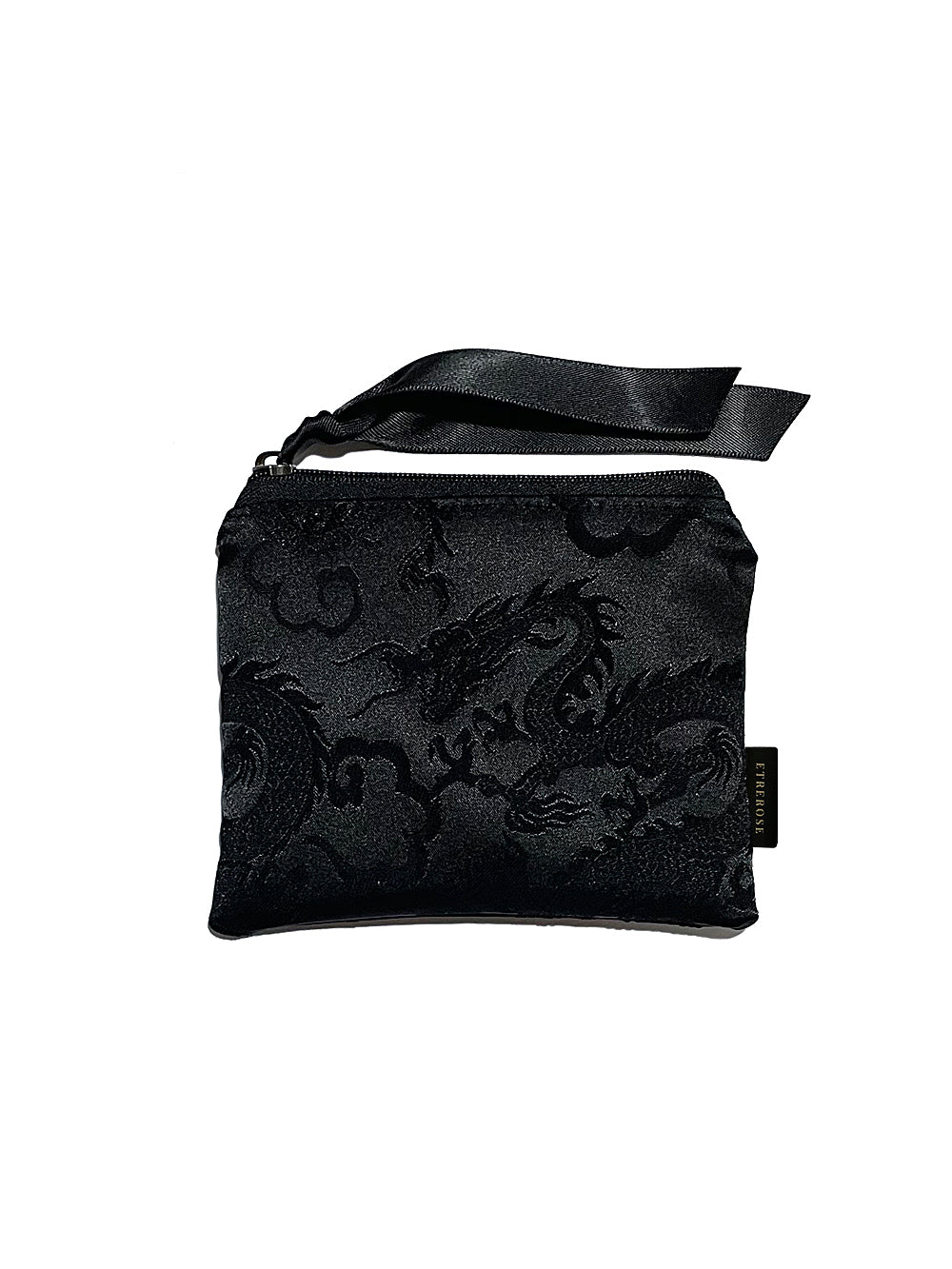 Dragon Embroidery Satin Zip-pouch (S/2color)