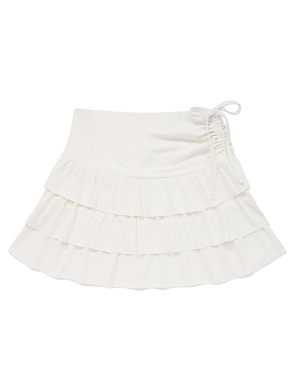 CANCAN PLEATS MINI SKIRT [WHITE]