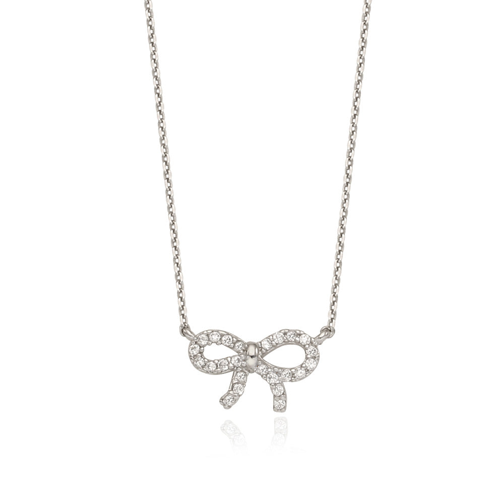 tiny ribbon cubic necklace