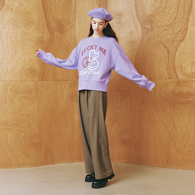 EYEYE LUCKY ME EMOJI SWEATSHIRT_LAVENDER (EEOO3WSR04W)