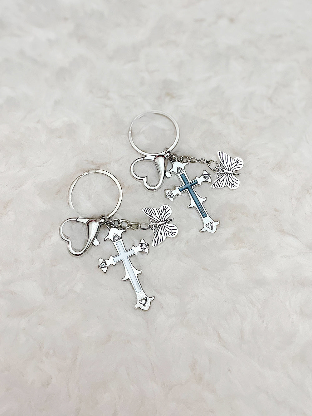 Dahlia Cross Rock Key Ring (2color)