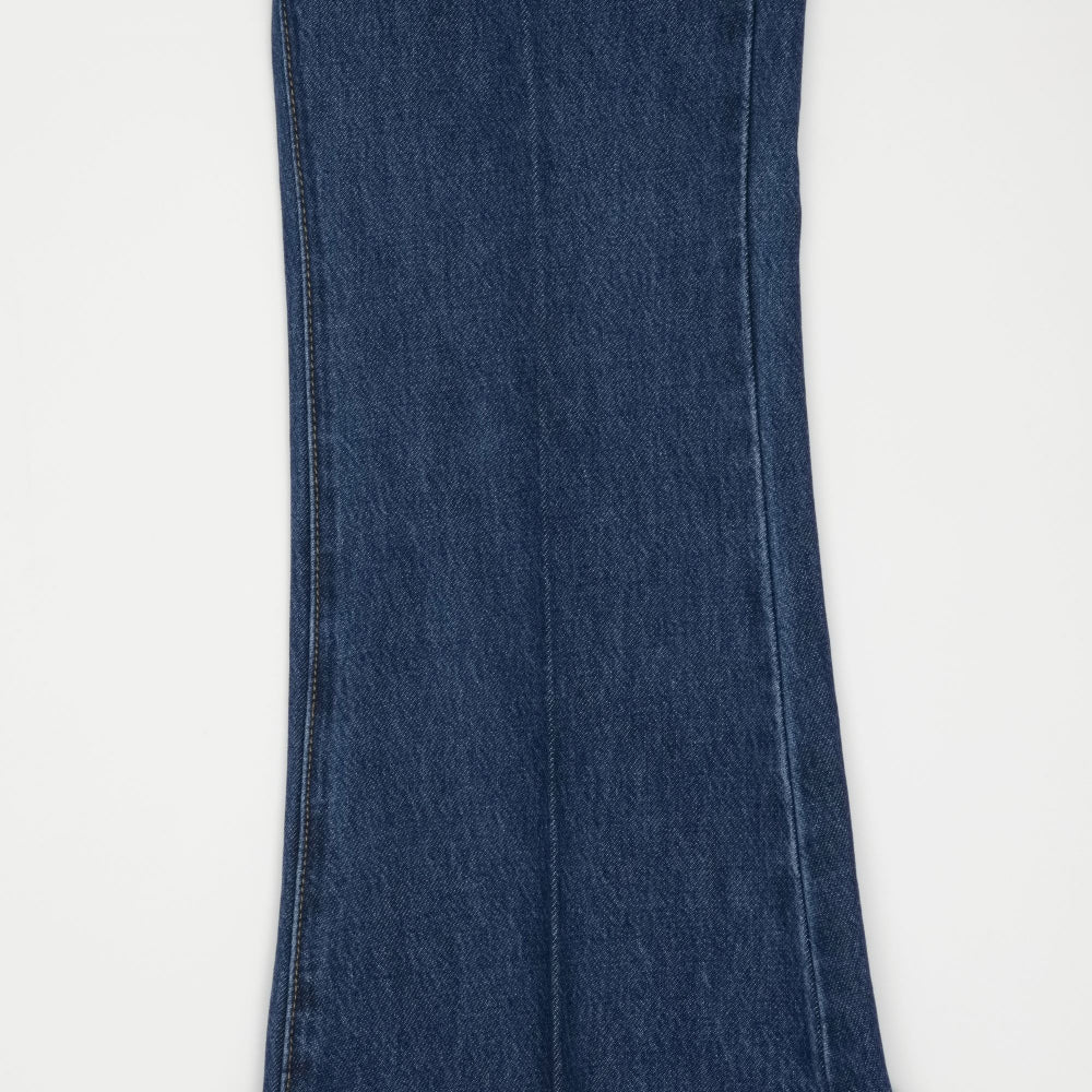 BOOT CUT ROLLED UP NON-SPAN DENIM [6639]