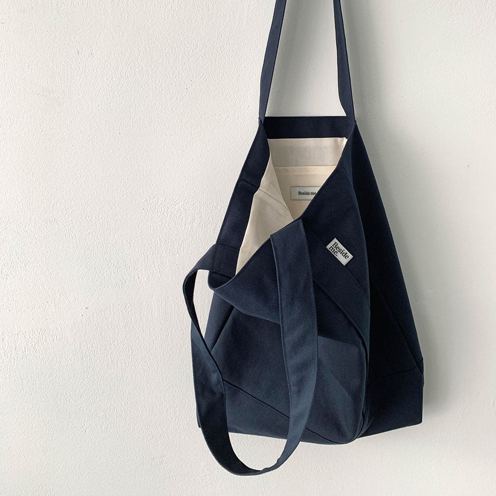 Twill simple line bag - deep navy