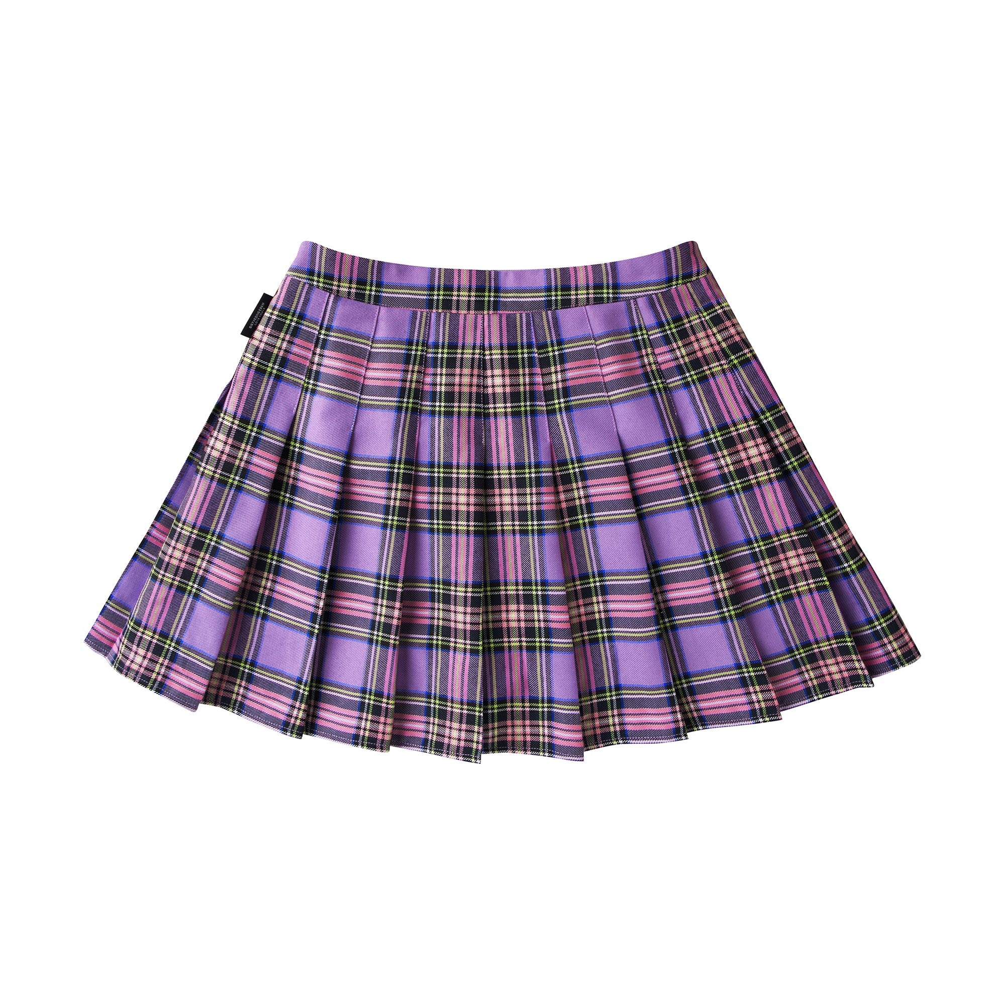 Logo Plaid Tennis Skirt - Purple