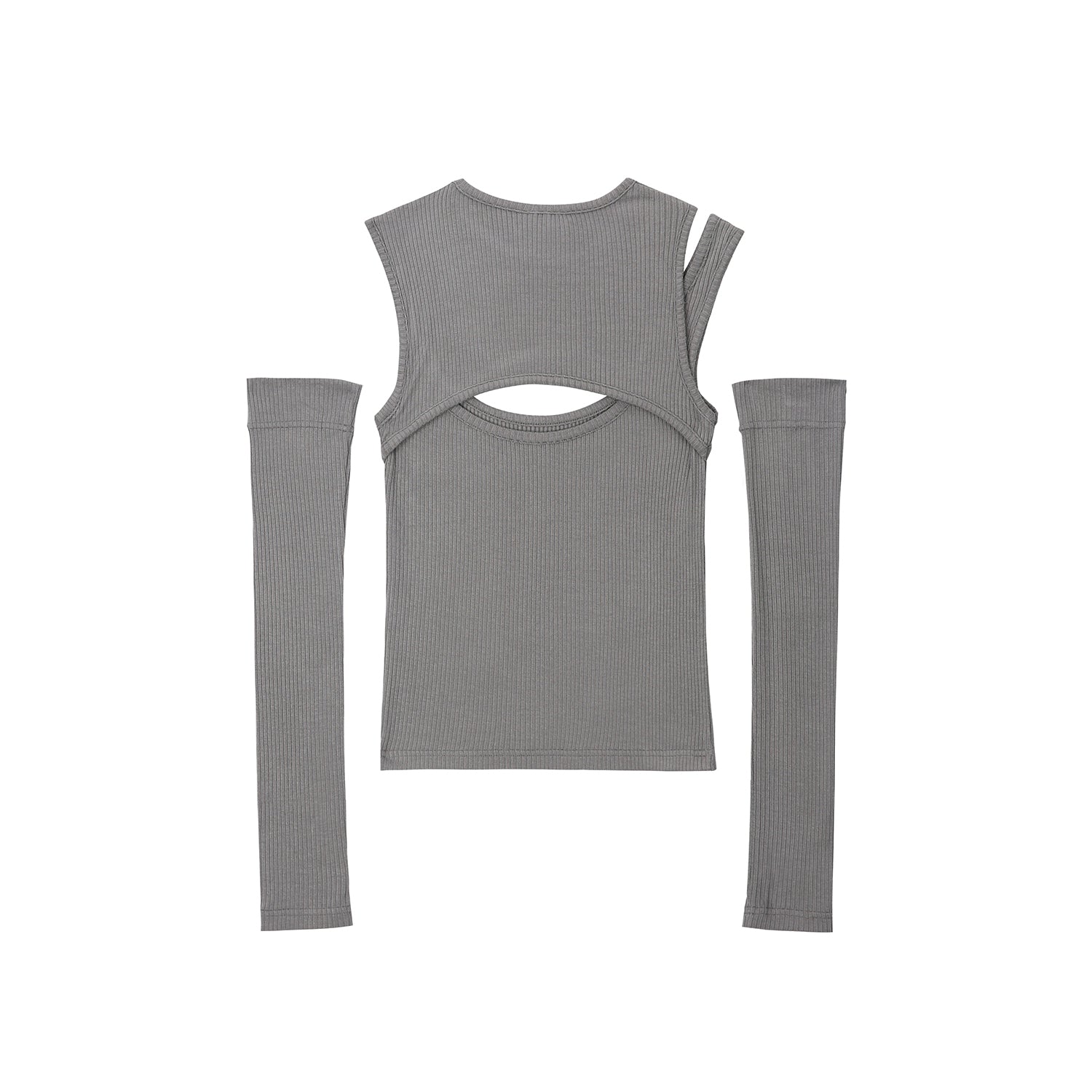 0 5 cut out warmer top - GREY