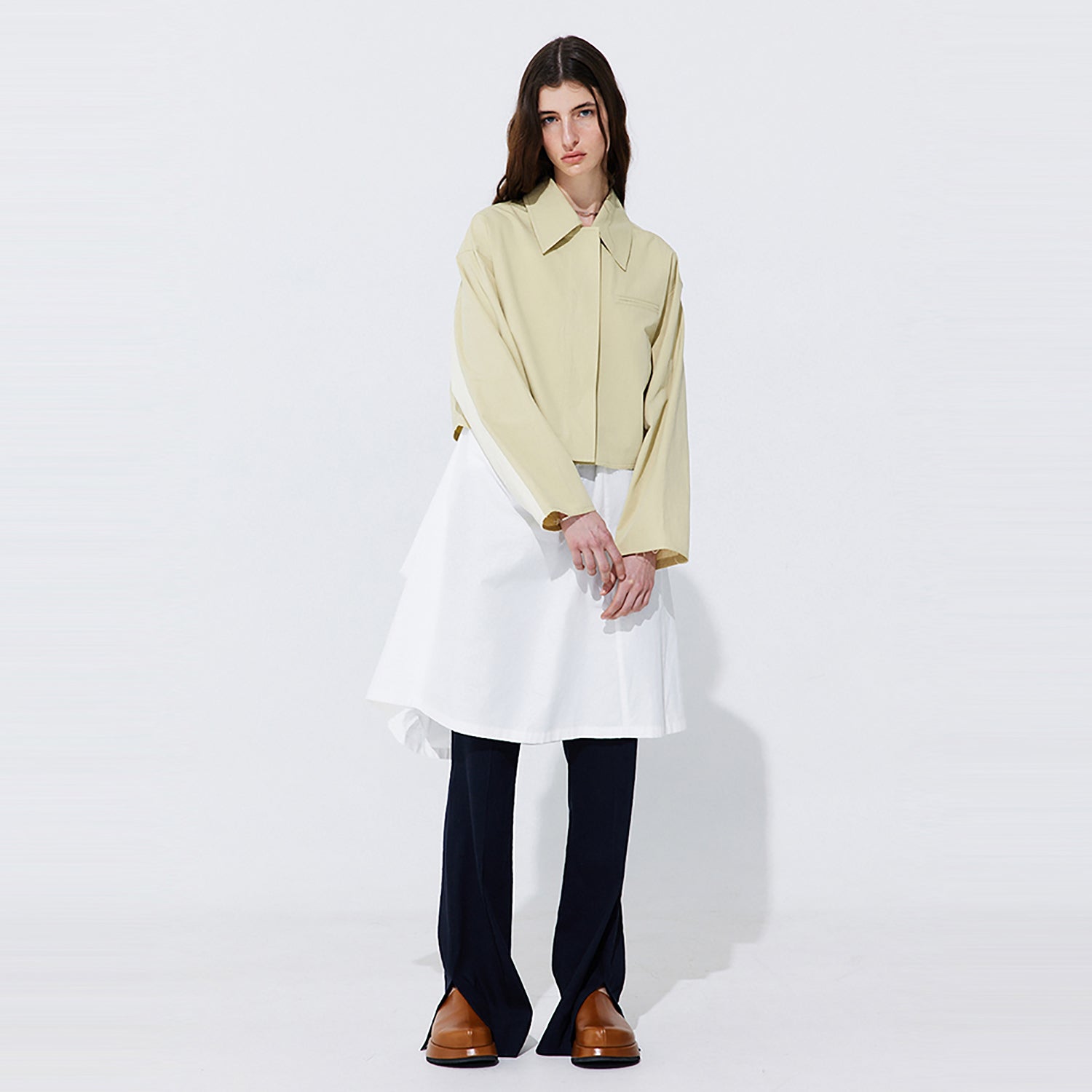 Raw-cut Cotton Jumper_Olive