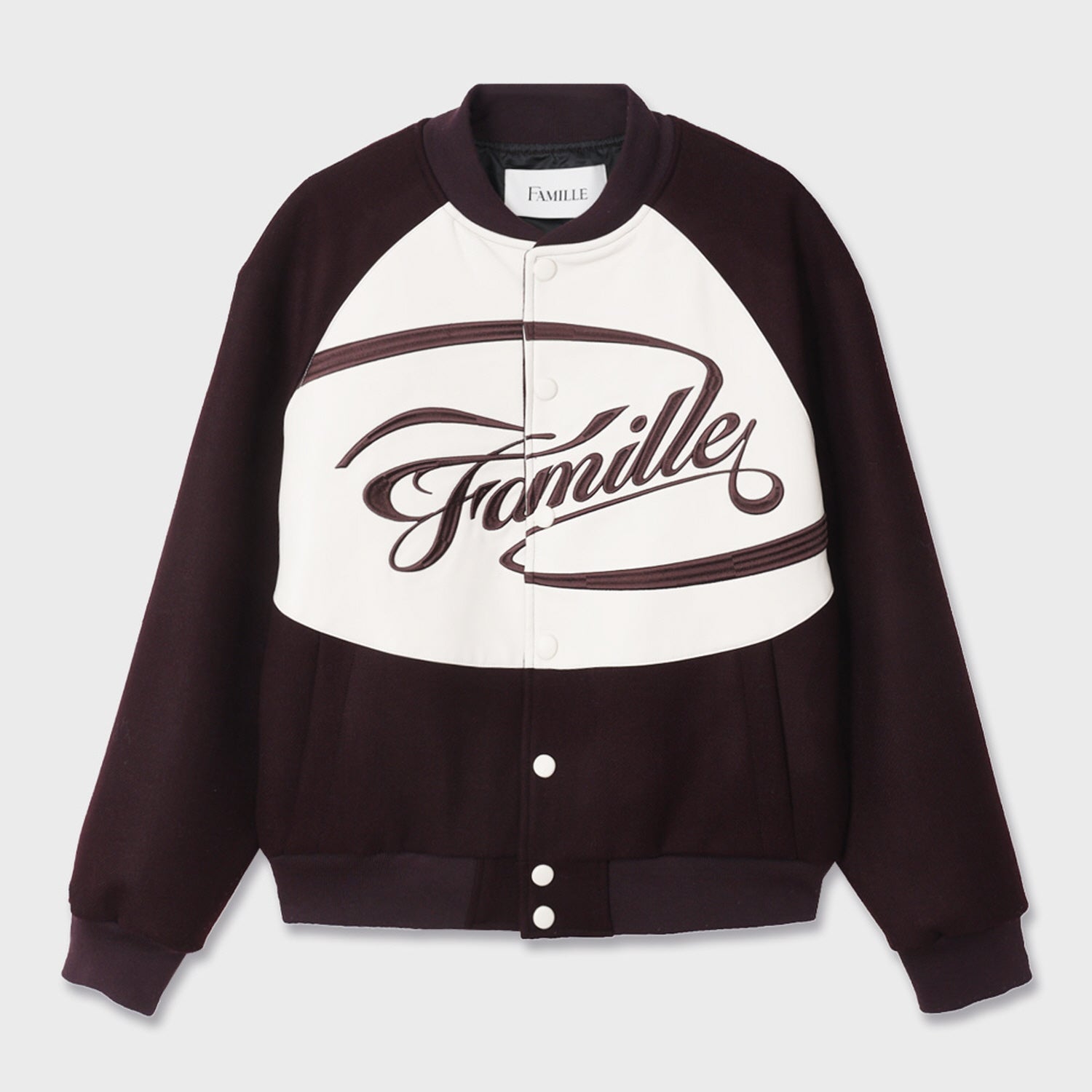 EMBROIDERY LOGO VARSITY JACKET (BURGUNDY)