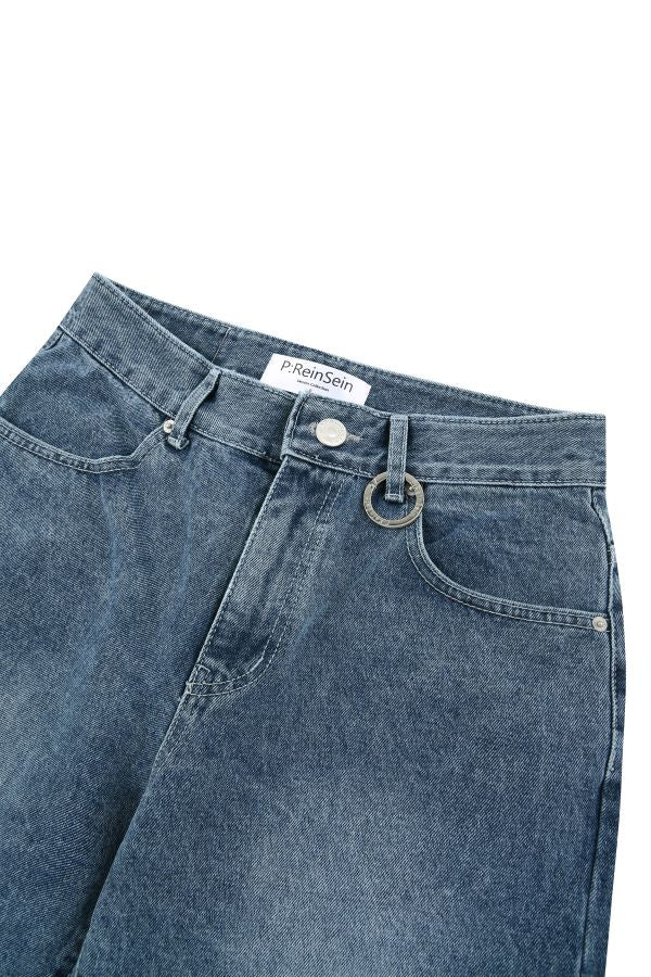 Double pintuck denim pants