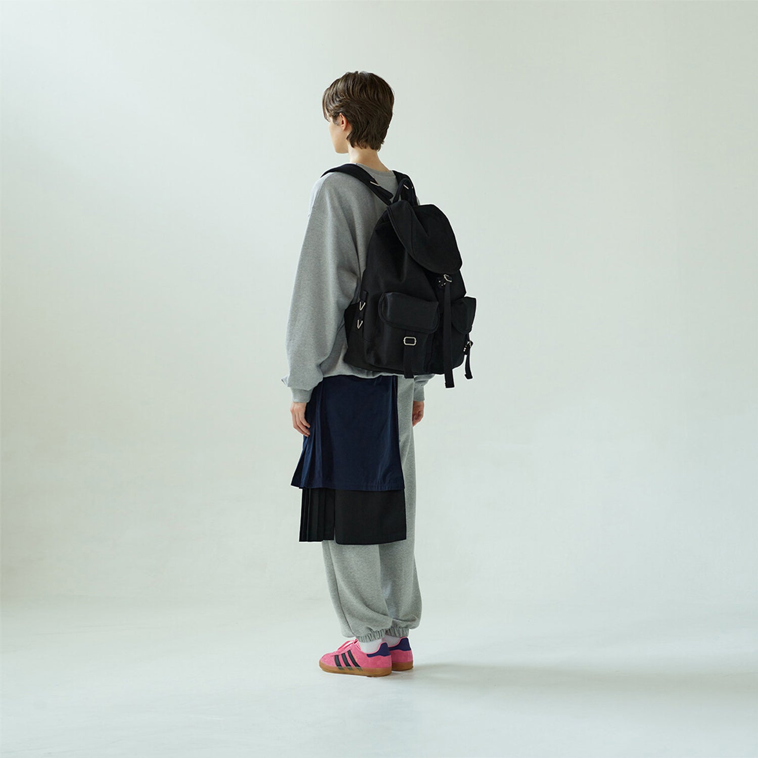 [After Pray Edition] 2-Pocket Cotton Cargo Rucksack (Black)