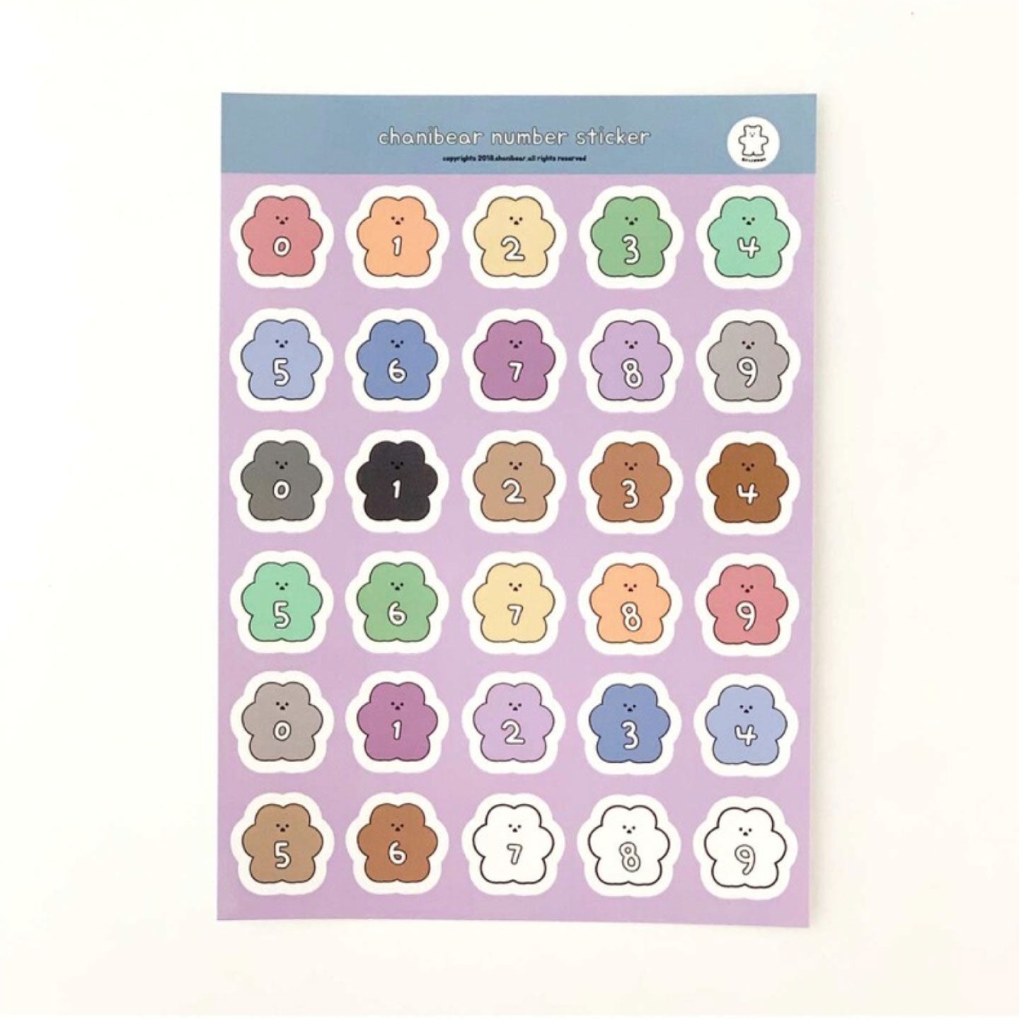 chanibear number sticker