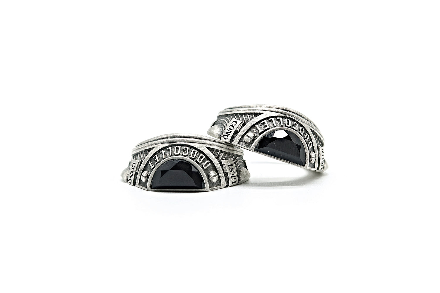 Eye officer ring black (double)