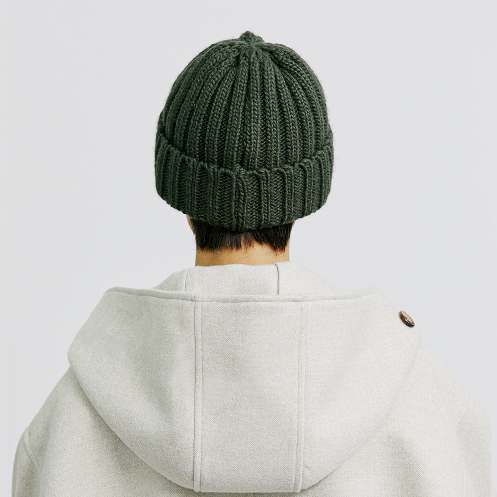 YP PAISLEY PATCH KNIT BEANIE DEEP GREEN