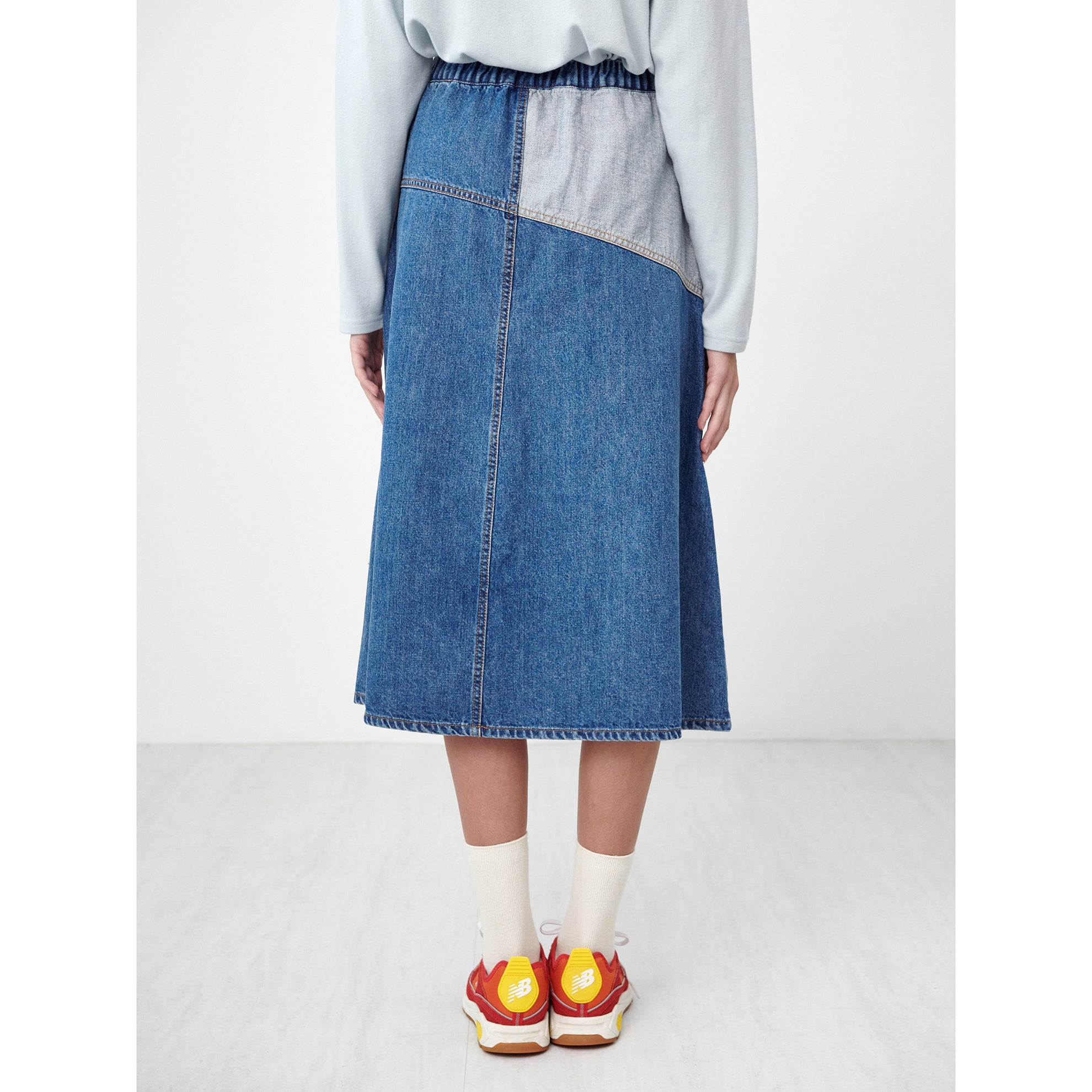 INSIDE-OUT BANDING DENIM SKIRT_BLUE