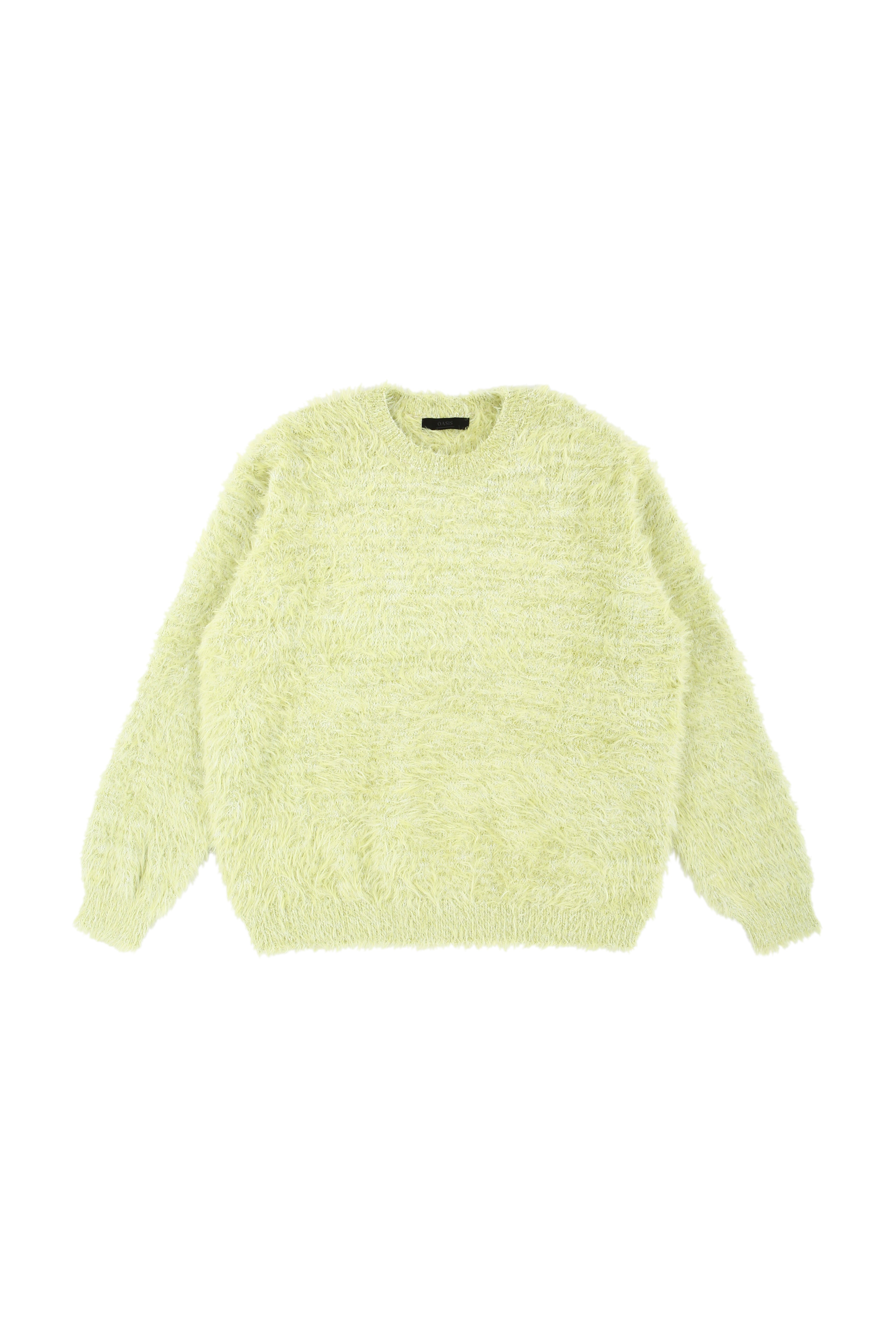 Lime mix angora over-fit knitwear