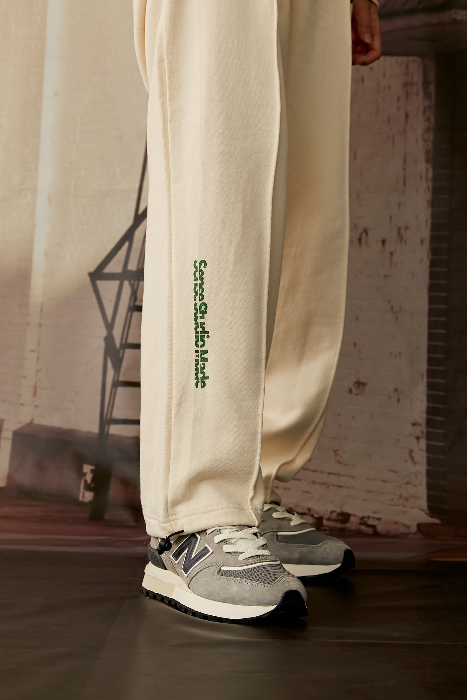 25P SENSE LOGO SWEAT PANTS_CREAM