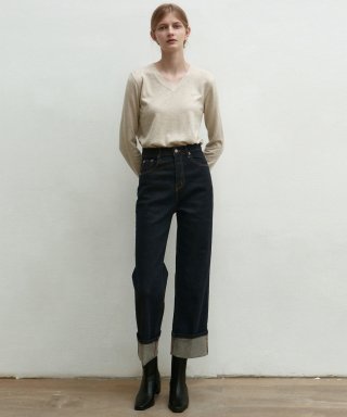 ROLL-UP HIGHRISE JEANS_INDIGO