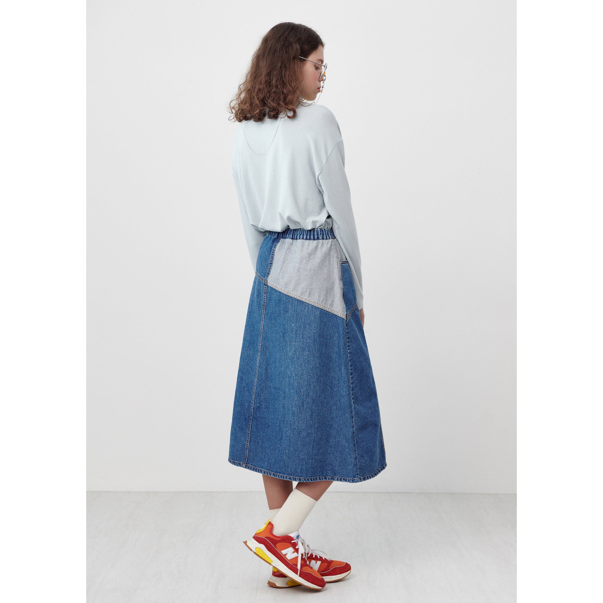 INSIDE-OUT BANDING DENIM SKIRT_BLUE