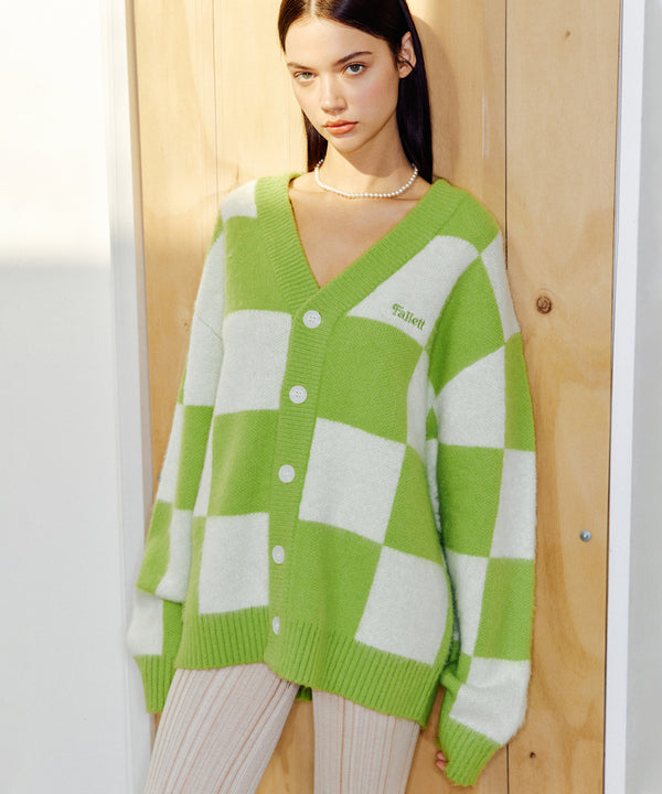 チェッカーボードニットカーディガン / CHECKERBOARD KNIT CARDIGAN