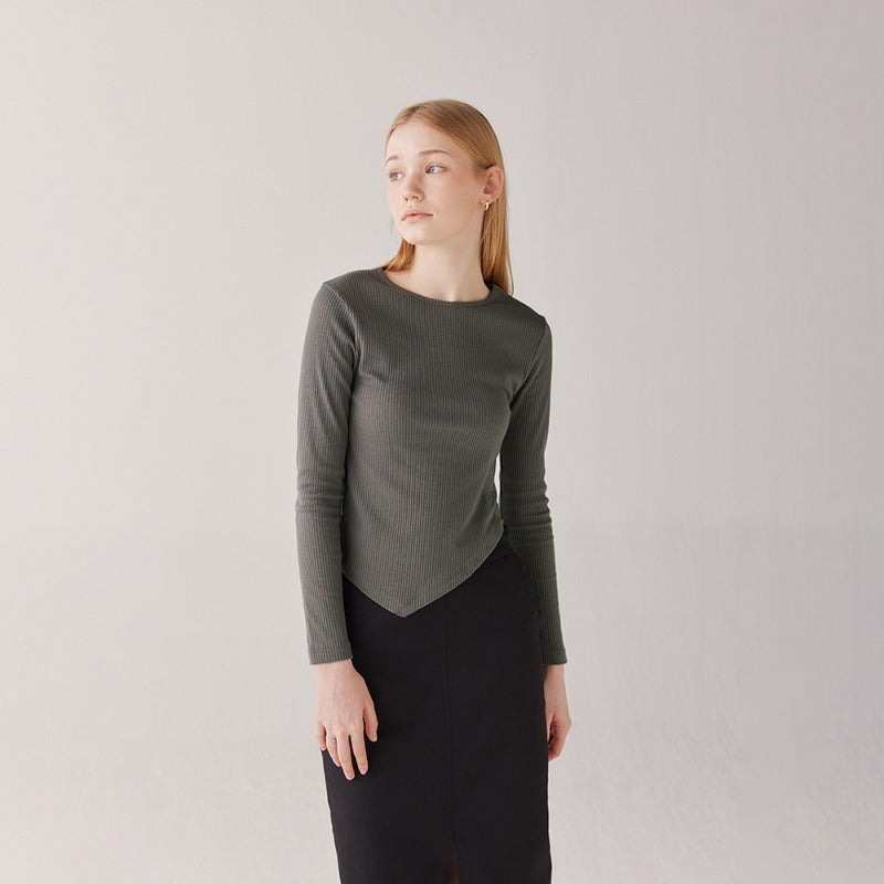 Asymmetrical ribbed Tshirts