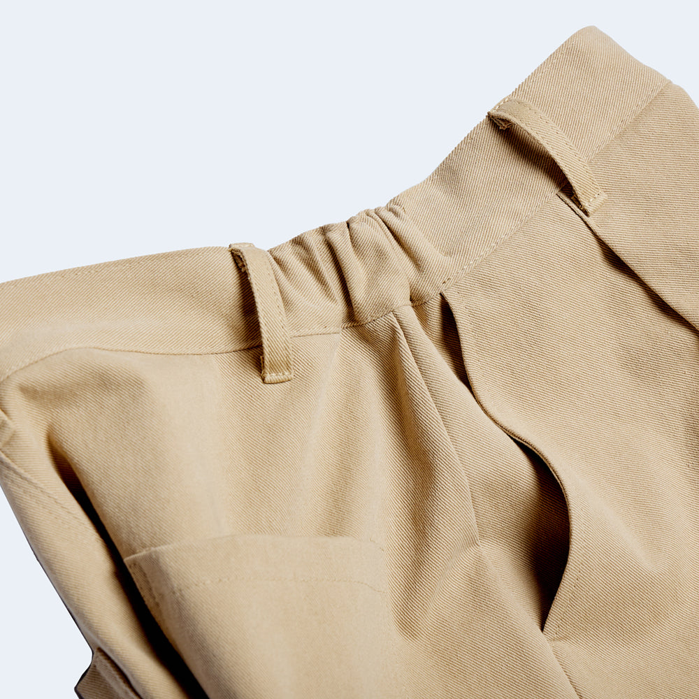 DAMP WIDE FIT ONE TUCK PANTS_BEIGE