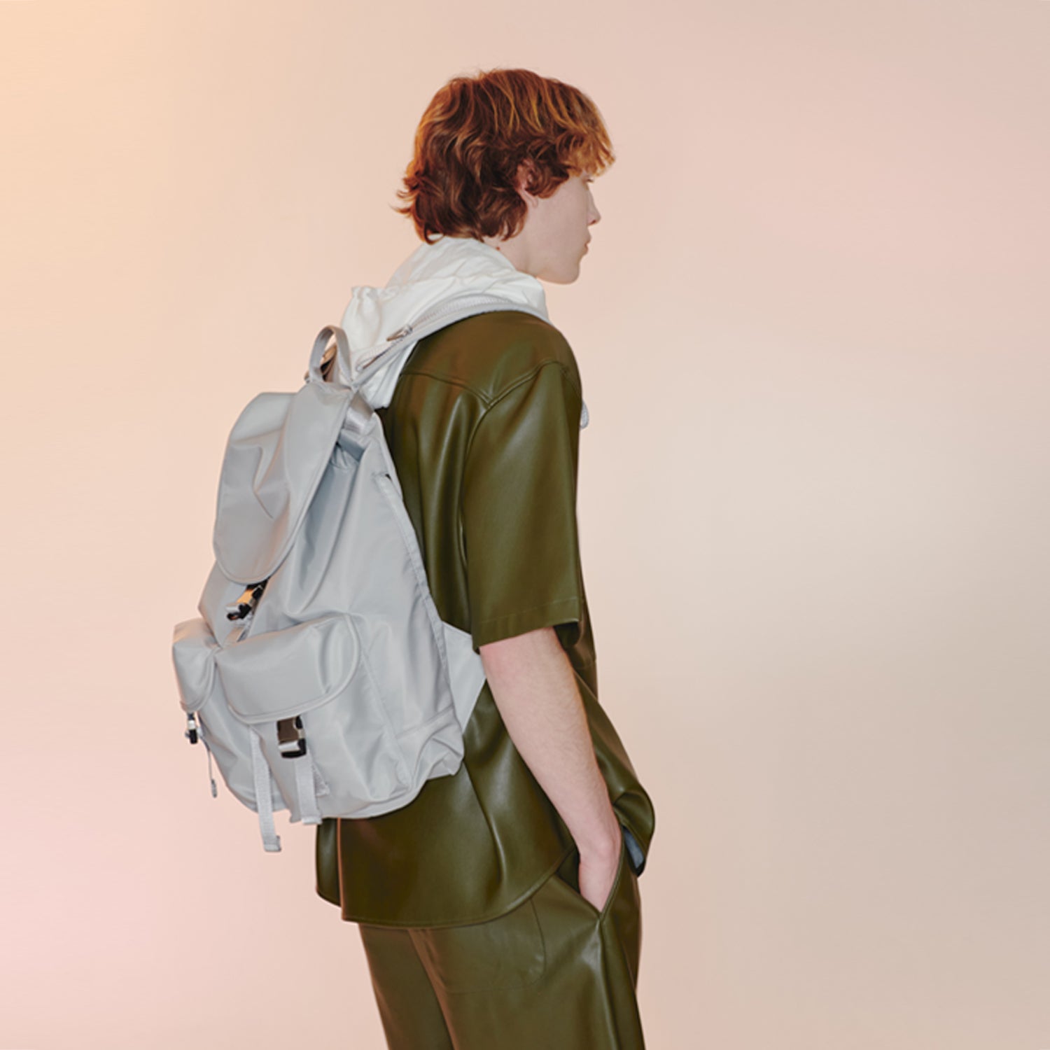 [After Pray Edition] 2-Pocket Nylon Cargo Rucksack (Silver)