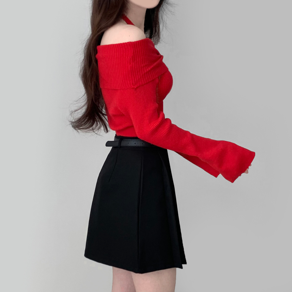 [Belt set] Roache Pleats Mini Skirt