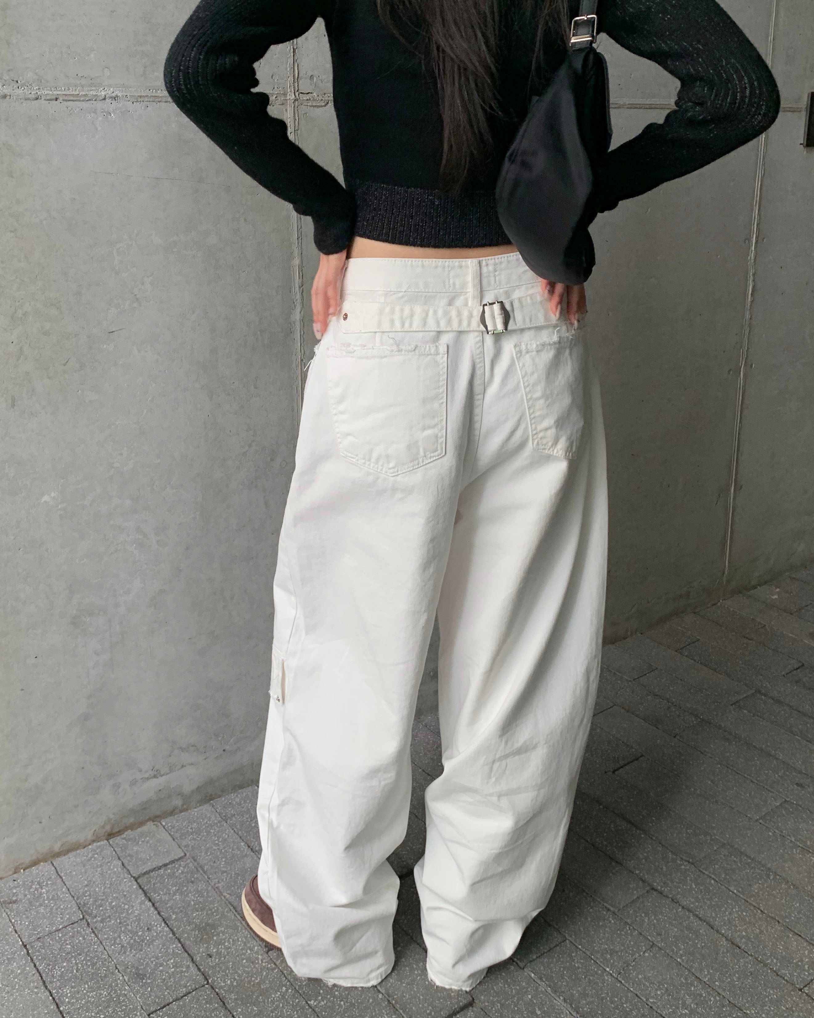 Block cotton pants