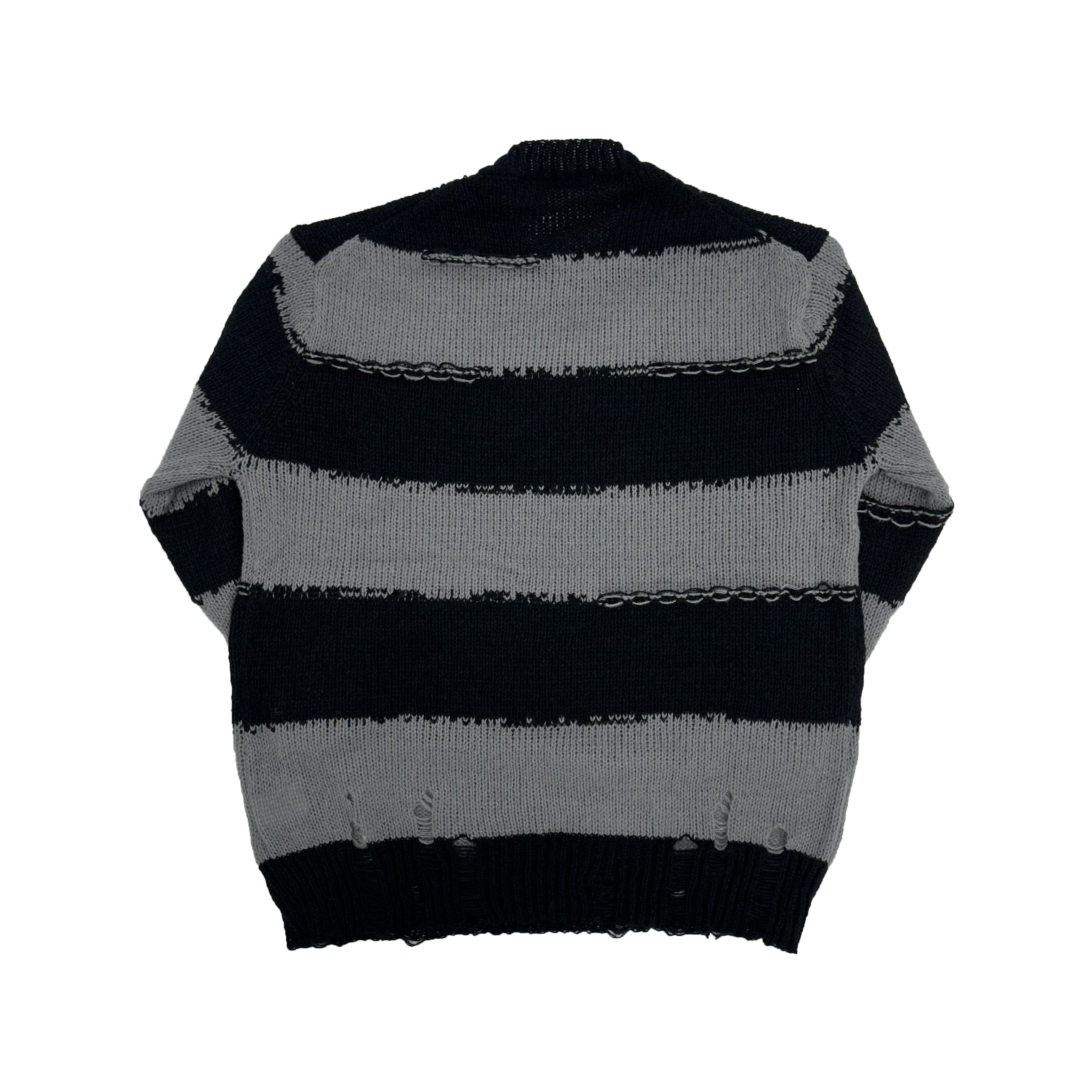 Damage stripe knitwear