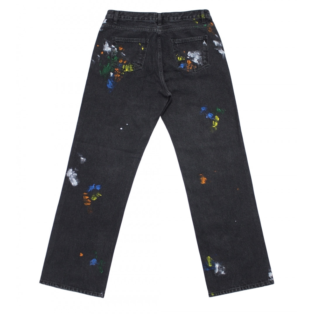 painting wide denim pants (washed black)