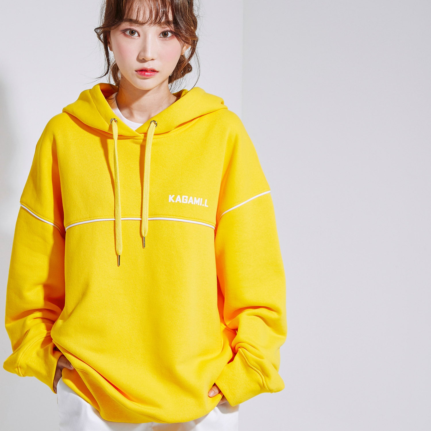 Oversize Front Line Hoodie Yellow