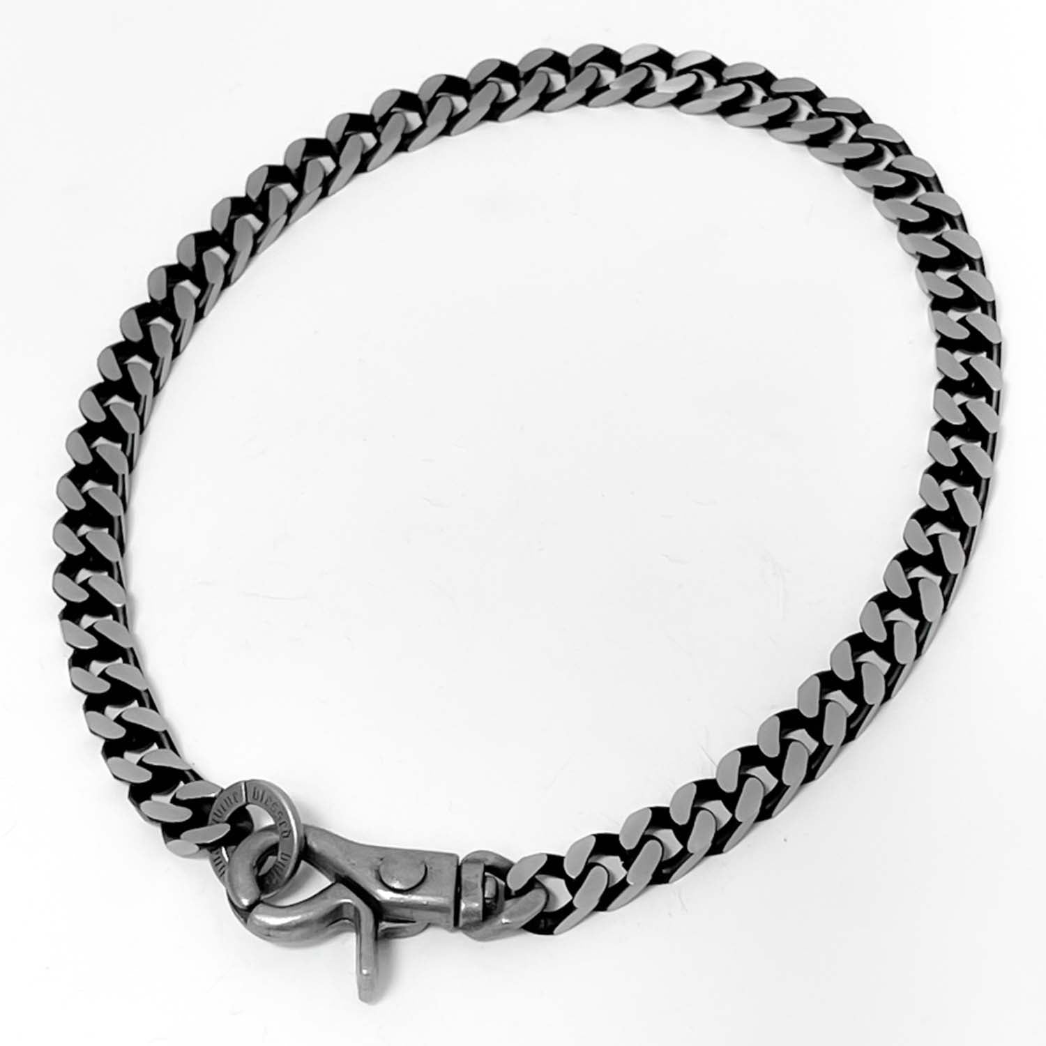 [BLESSEDBULLET]black line  chain necklace_blacksilver_11mm