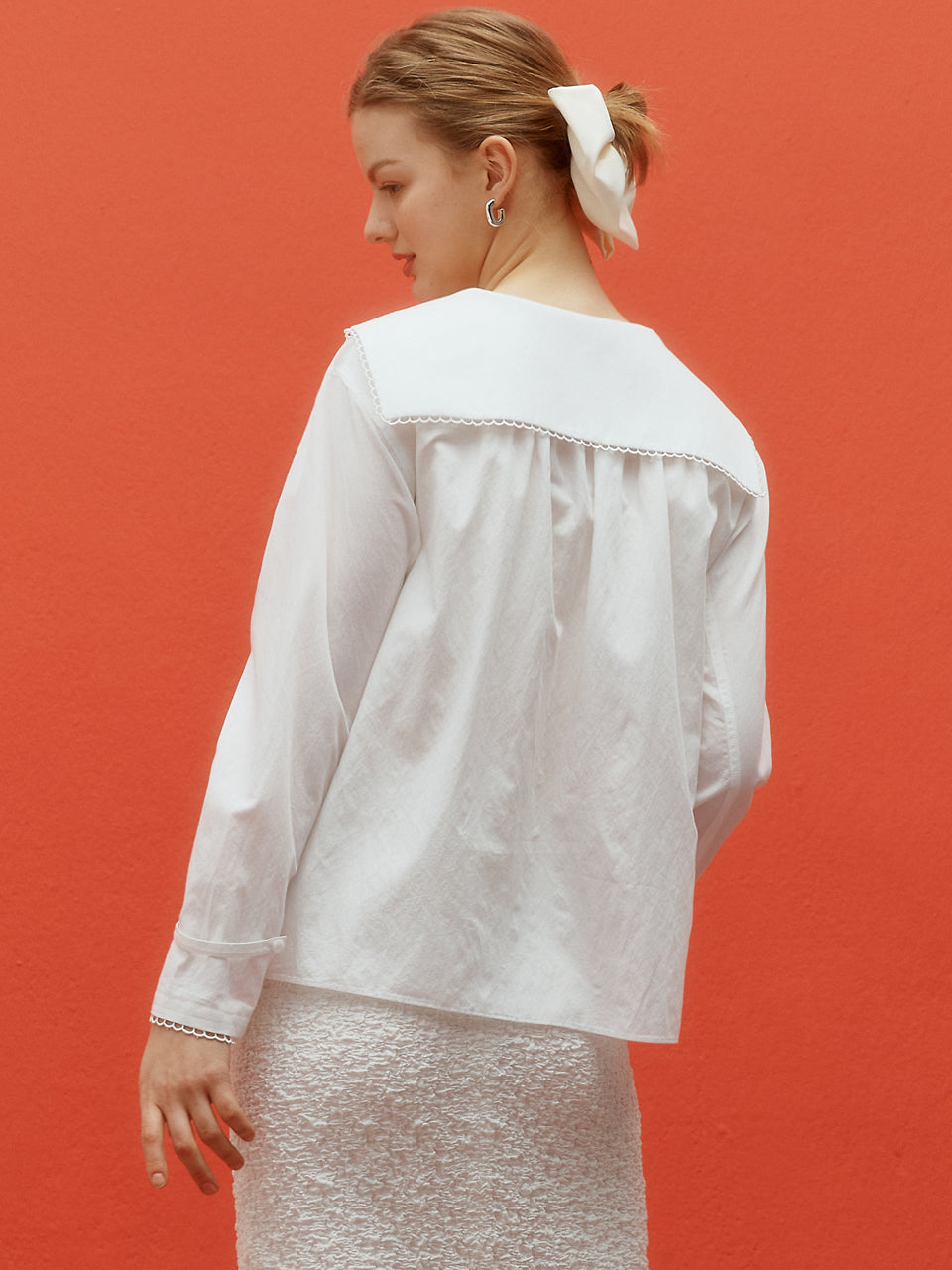 Sailor lace blouse - White