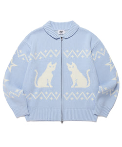 CATS ZIP UP CARDIGAN SKY BLUE(CV2DFUK680A)