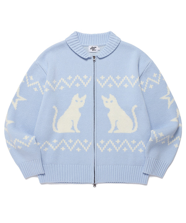 CATS ZIP UP CARDIGAN SKY BLUE(CV2DFUK680A)