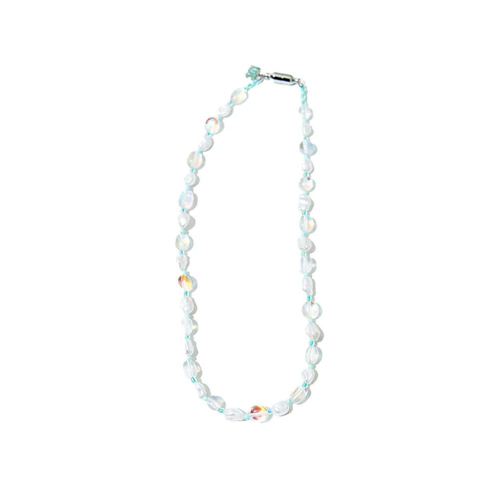 Opal crystal&pearl necklace