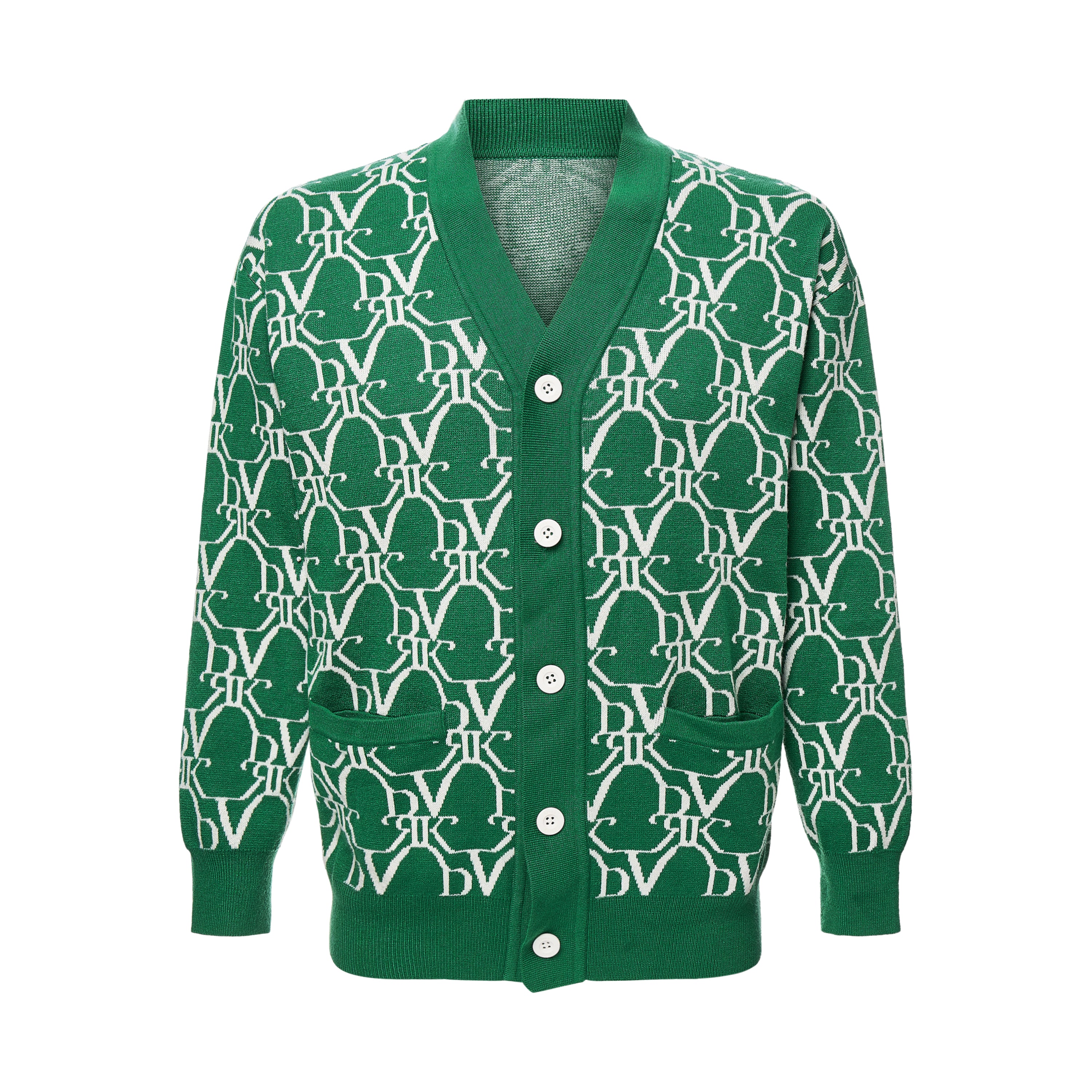 DVRK MONOGRAM CARDIGAN - DEEP GREEN