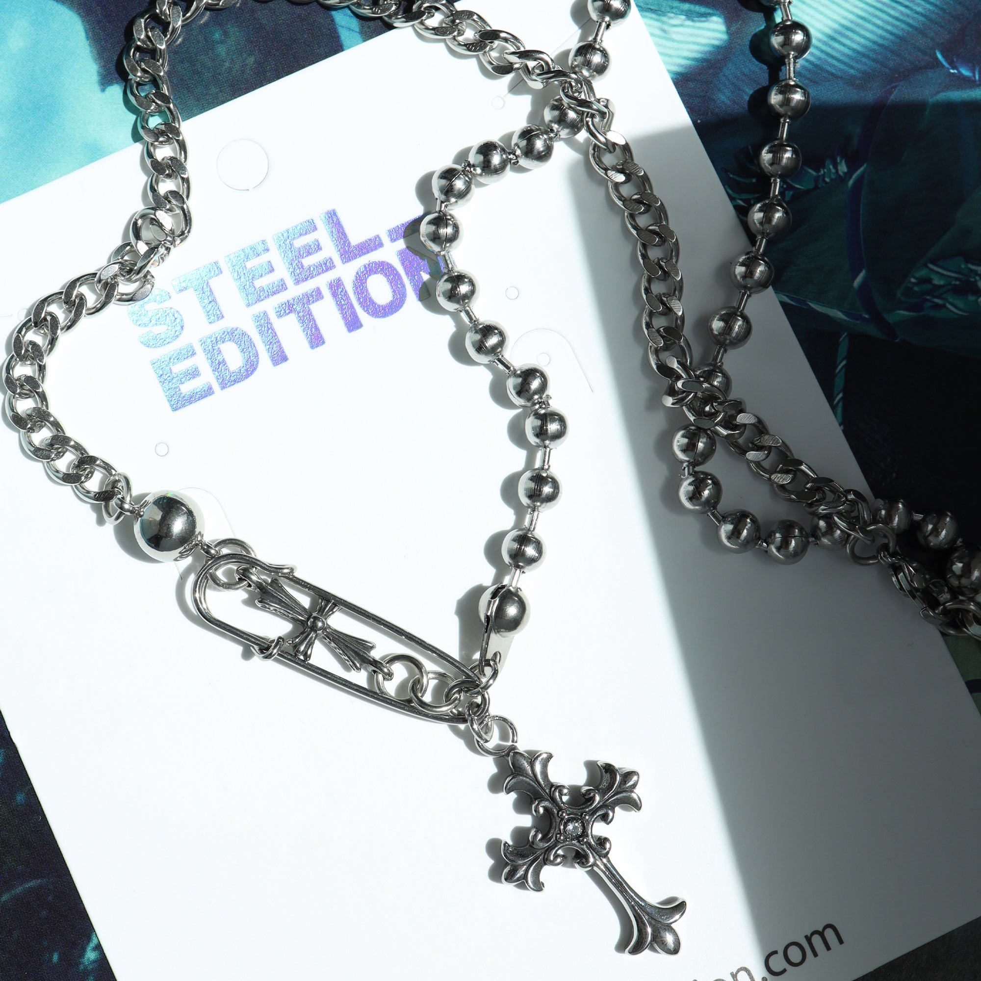 2-Chain Mix and Match Cross Necklace